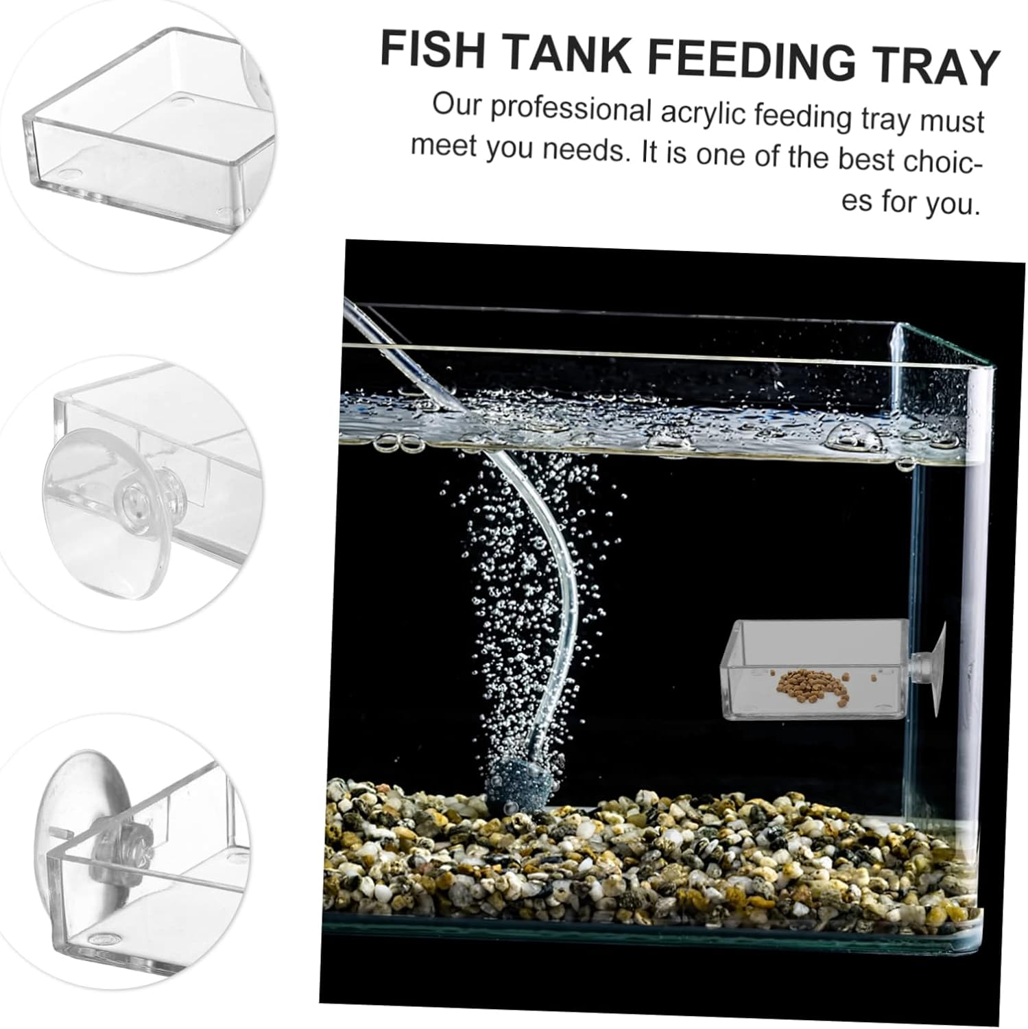 BESPORTBLE 4Pcs Fish Feeder Bowl with Cup Height Feeding Tool for Shrimp and Fish Tanks Easy to Clean and Install Convenient Feeding image number 4