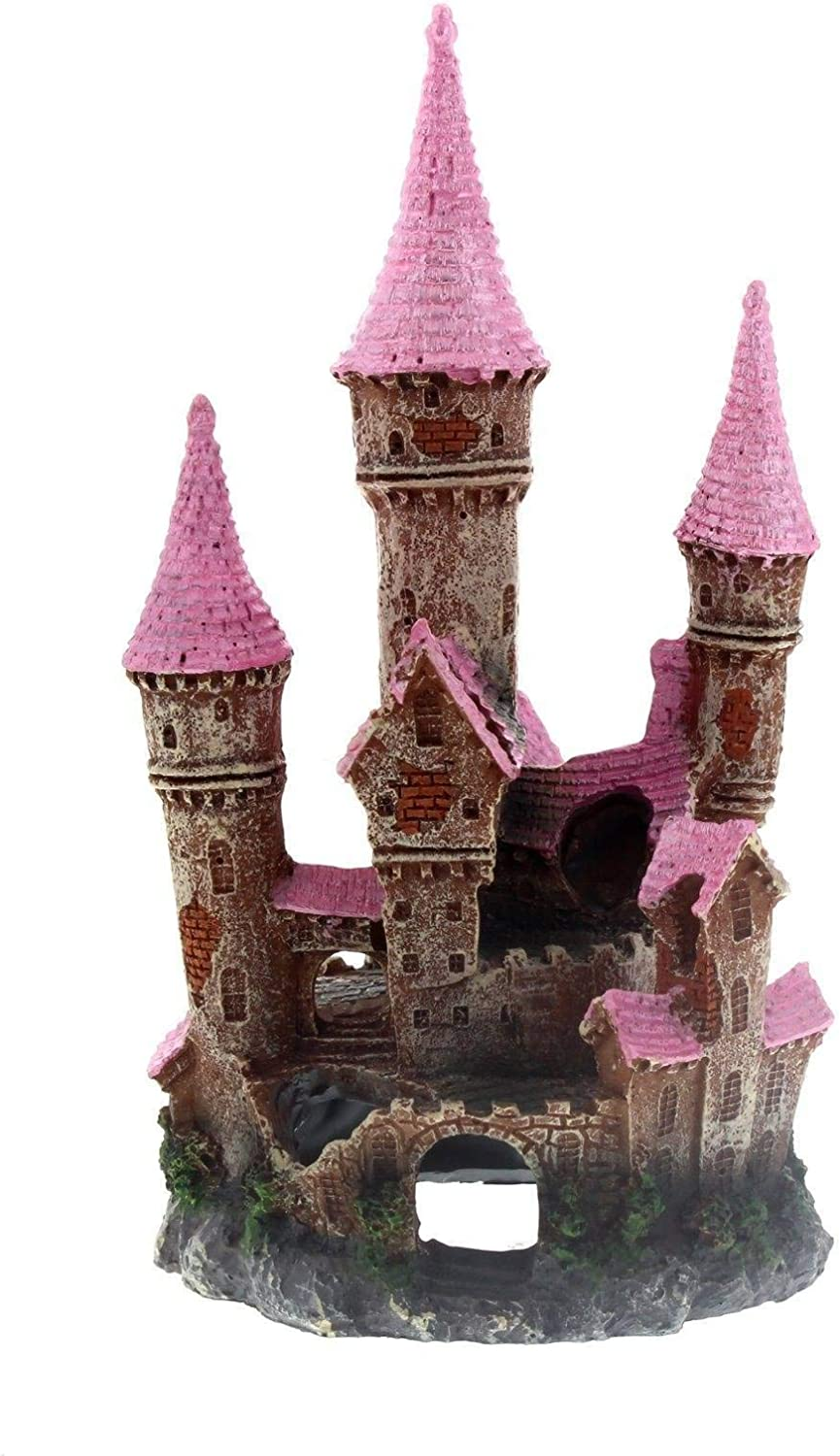 Ornament Ruined Underwater Castle Pink Large Kongs Non Toxic Aquarium Fish Deco image number 4