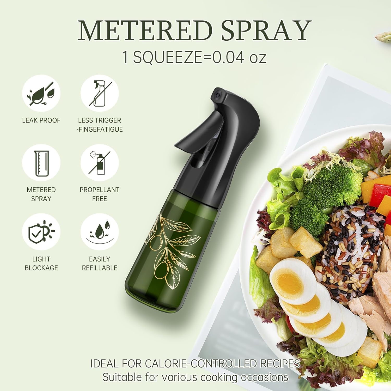 200 Ml Glass Olive Oil Sprayer, Oil Spray Bottle for Cooking (Black, Block Light) image number 5