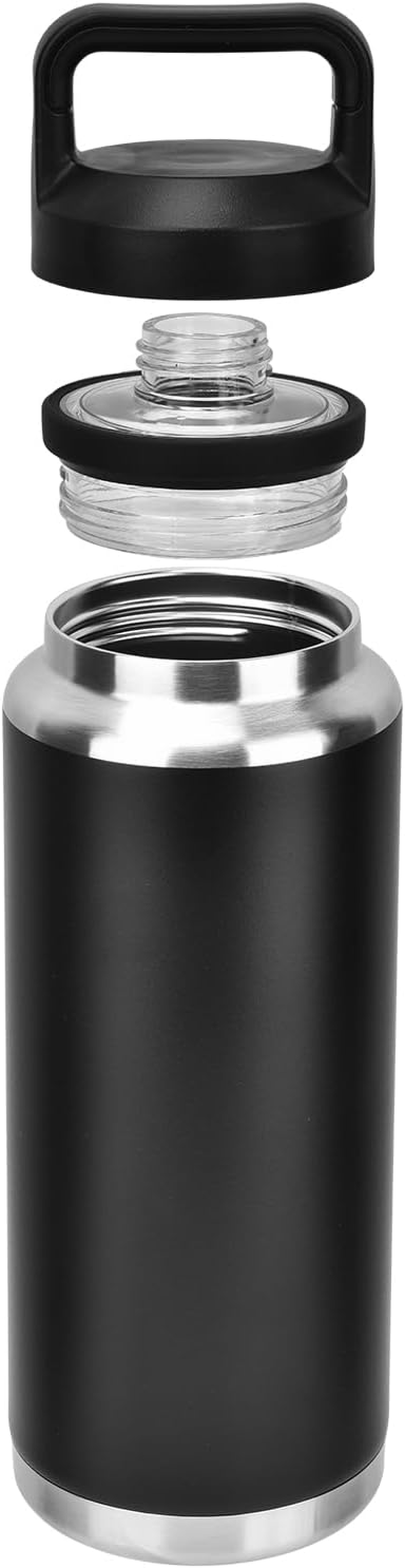 1100Ml/37Oz Bottle and Vacuum Insulated Stainless Steel Metal Water Bottle with Chug Cap,Reusable Leak Proof Bpa-Free Flask for Sports (Black, 1100Ml) image number 4