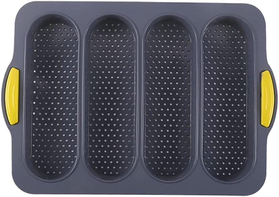 Silicone Loaf Pan Baking Pan for Baking French Baguettes/Hot Dog Buns,Silicone Baguette Pan,Nonstick 3 Wave Loaves French Toast Bread Baking Tray Bake Mold,Diy Making Cake Baking Mould image number 1