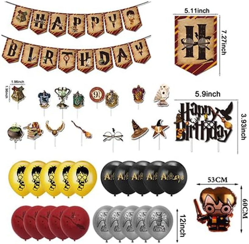 Decoration Birthday Harry Potter Birthday Decoration Wizard Balloons Harry Potter Birthday Balloons Wizard Party Decoration Wizard Birthday Decoration Harry Potter Birthday Garland Wizard Cake Topper image number 2