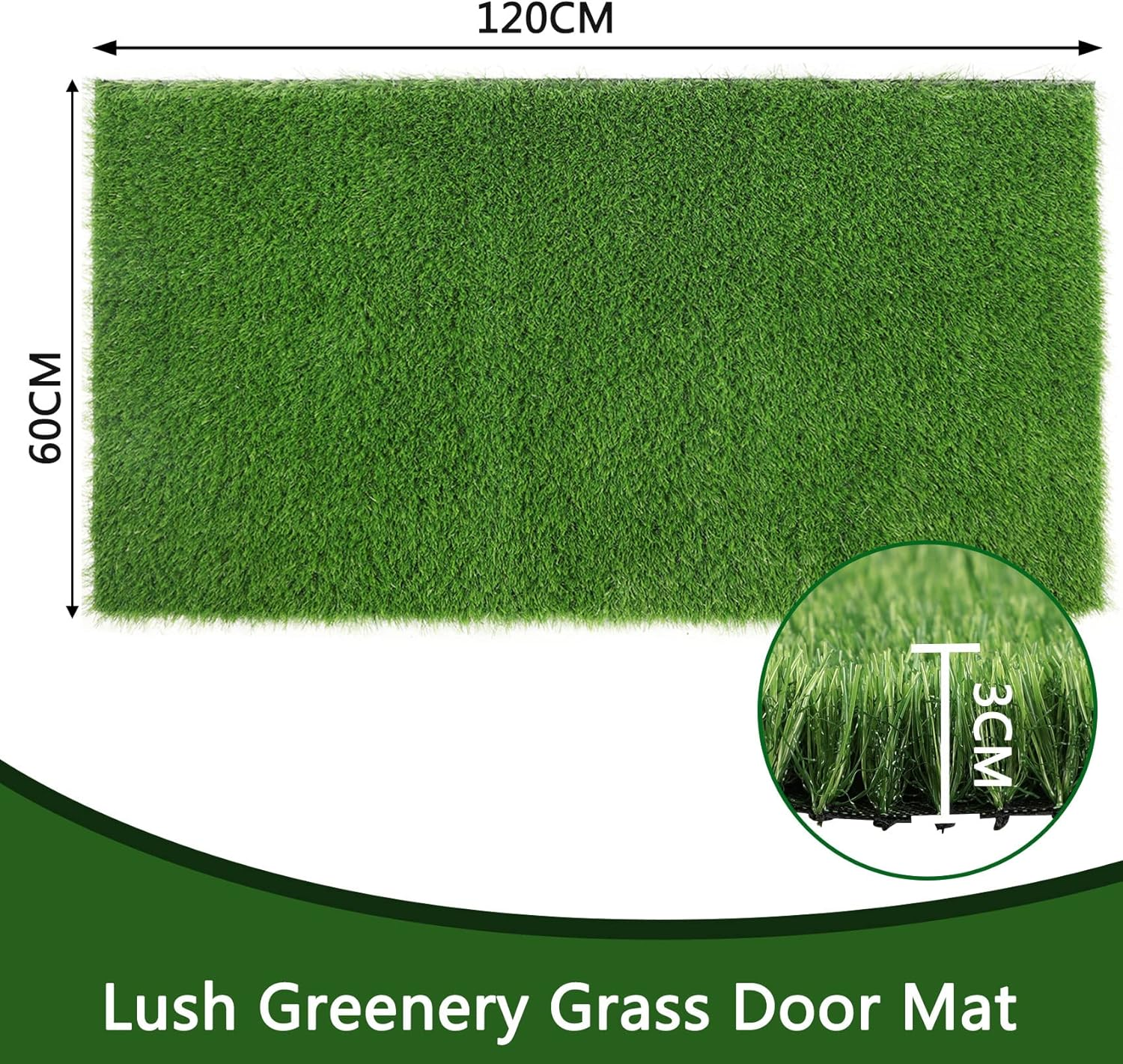 Famibay Outdoor Doormat Artificial Grass Door Mat Dirt Trapper Non Slip Synthetic Grass Astro Turf Door Mat Fake Grass Carpet for Entryway Balcony Patio Garden image number 4