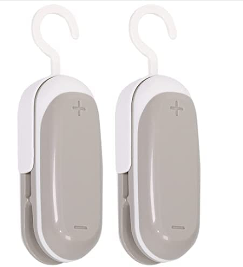 ZZX 2PACK Mini Bag Sealer, Portable Heat Vacuum Sealers Plastic Sealer, 2 in 1 Heat Seal and Cutter Mini Food Sealer for Plastic Bags Food Storage(Grey) image number 1