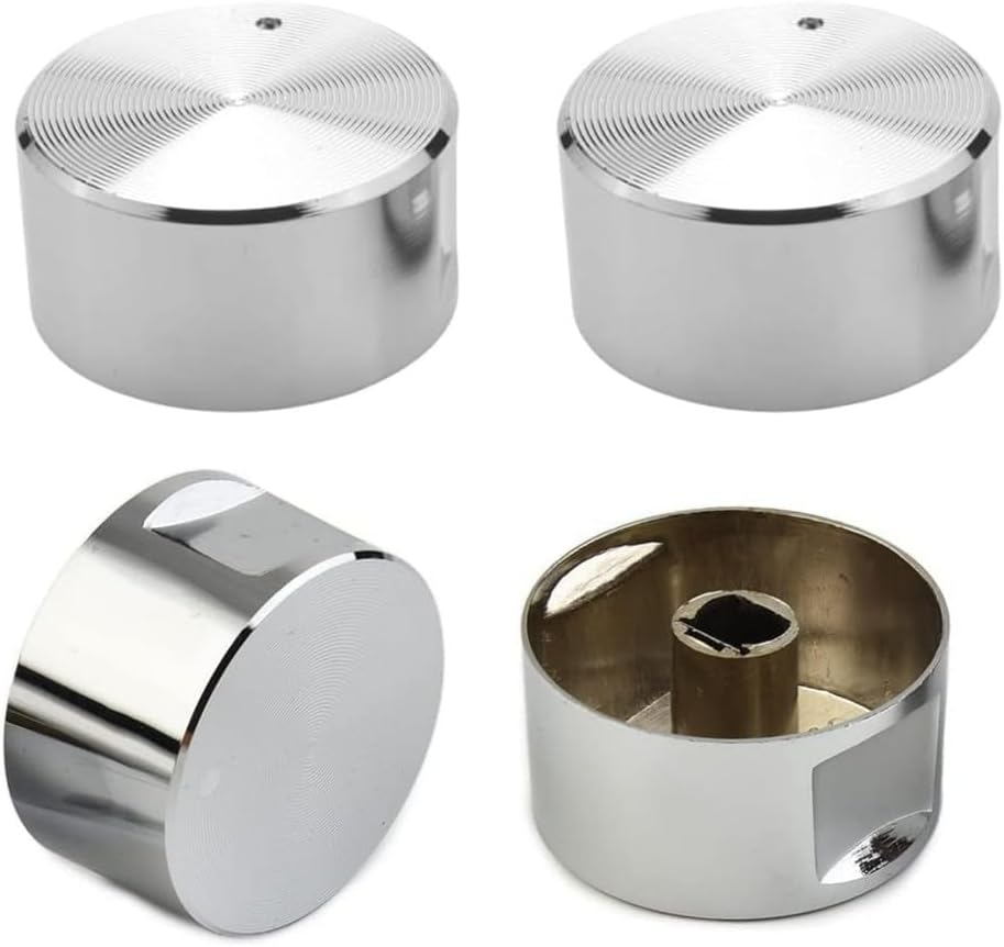 Cooker Knobs, 6 Pcs Metal Gas Stove Knobs 8Mm Cooker Control Range Oven Knob Burner Knob Gas Hob Switch Parts Accessories for Kitchen Gas Oven Knobs image number 1