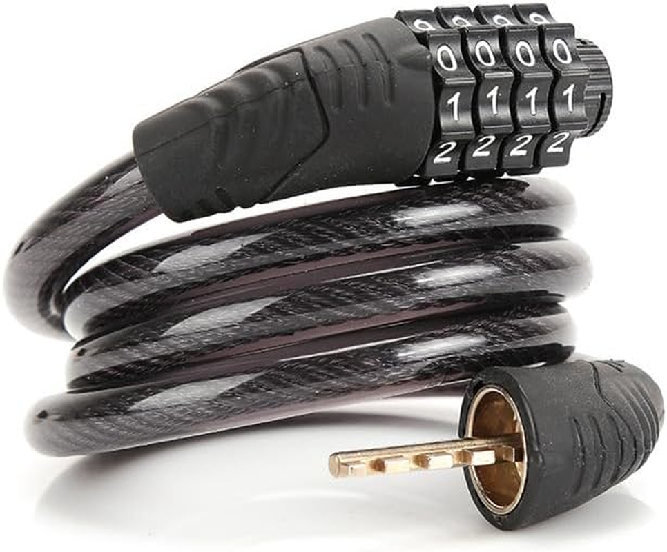 2 Pack Bike Locks Cable, anti Theft Bicycle Lock Chain, 4 Digit 39 Inch Security Resettable Bike Combination Lock Self Coiling Combination Cable Combo Bike Locks for Kids Scooter
