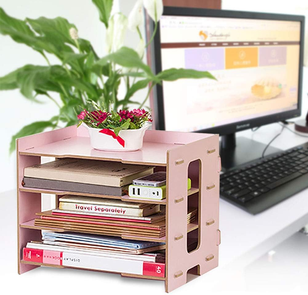 Wooden Document Tray, Desk Organiser, Letter Tray, Storage Compartments, Stackable Office Supplies, Paper Tray for A4 Paper Folder, Storage System, Organise image number 1