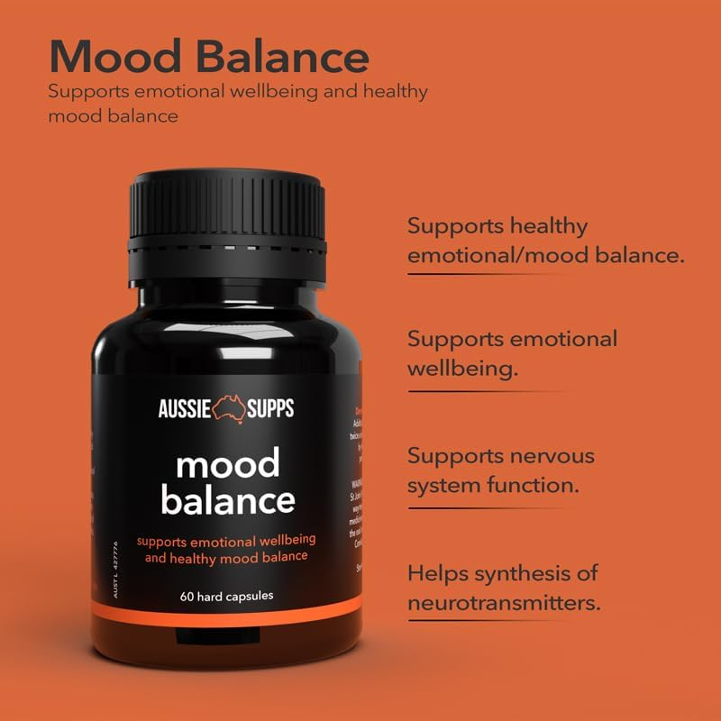 Mood Balance &ndash; Supports Positive Energy, Emotional Wellbeing, and Mental Clarity with St. John&rsquo;S Wort, Rhodiola, Tyrosine, Magnesium Bisglycinate, Vitamin B6 and Vitamin D3 (60 Capsules) image number 1