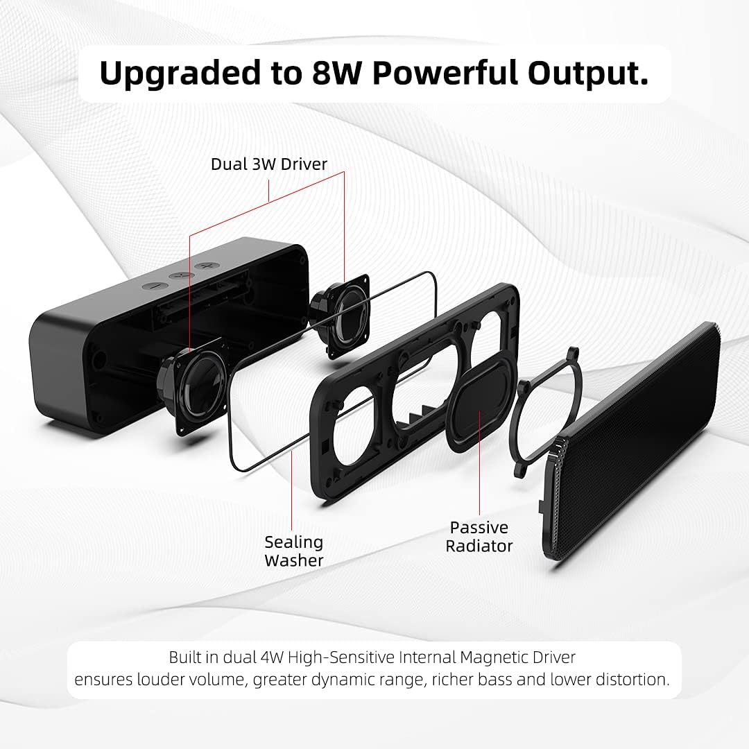 LIELONGREN [Newer] USB Computer Speaker for Desktop, Laptop Speaker, PC Speaker, Small Computer Soundbar with Hi-Quality Sound, Loud Control Volume, Rich Bass image number 3