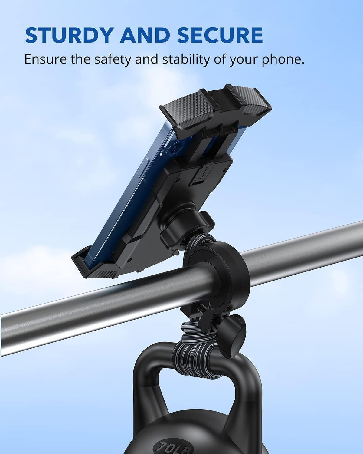 Ecomoonbyter Universal Bike Phone Holder, Adjustable Cell Phone Mount for 4.7-6.8" Phones, Compatible with Iphone/Galaxy/Pixel and More image number 1