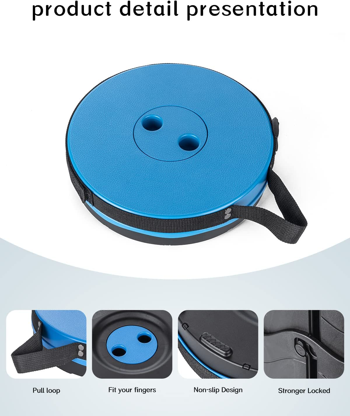 Telescopic Stool, Booxihome Folding Stools Lightweight Chair Seat for Outdoor Camping BBQ Fishing Hiking Gardening Indoor,Maximum Load 400 Lb(Blue) image number 2