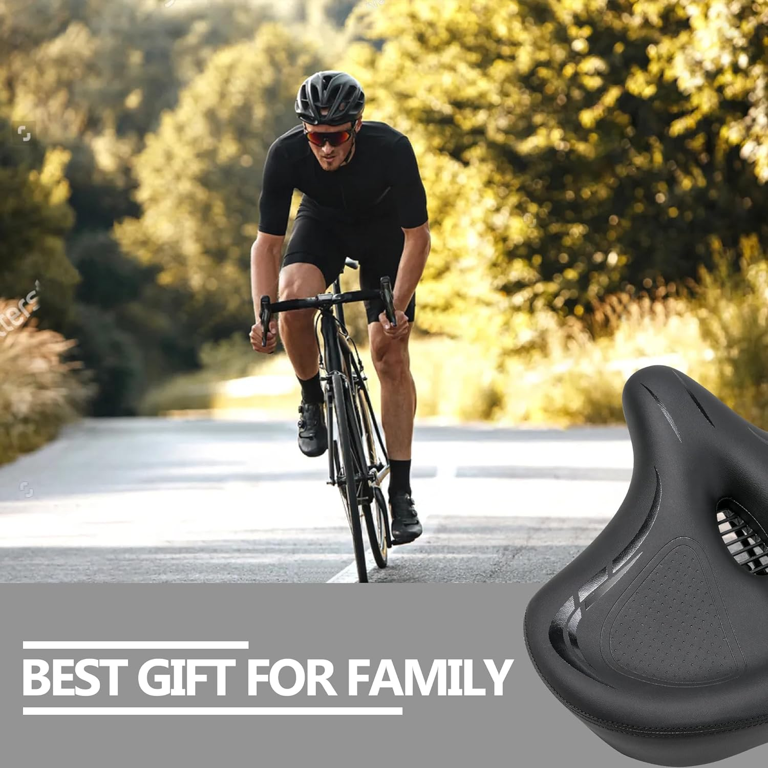 Bike Seat, Bicycle Seat for Men Women,Compatible with Peloton, Spin Bike, Road or Exercise Bikes,Comfort Seat Cushion Mountain Bike Accessories Old Bike Saddle Replacement image number 4