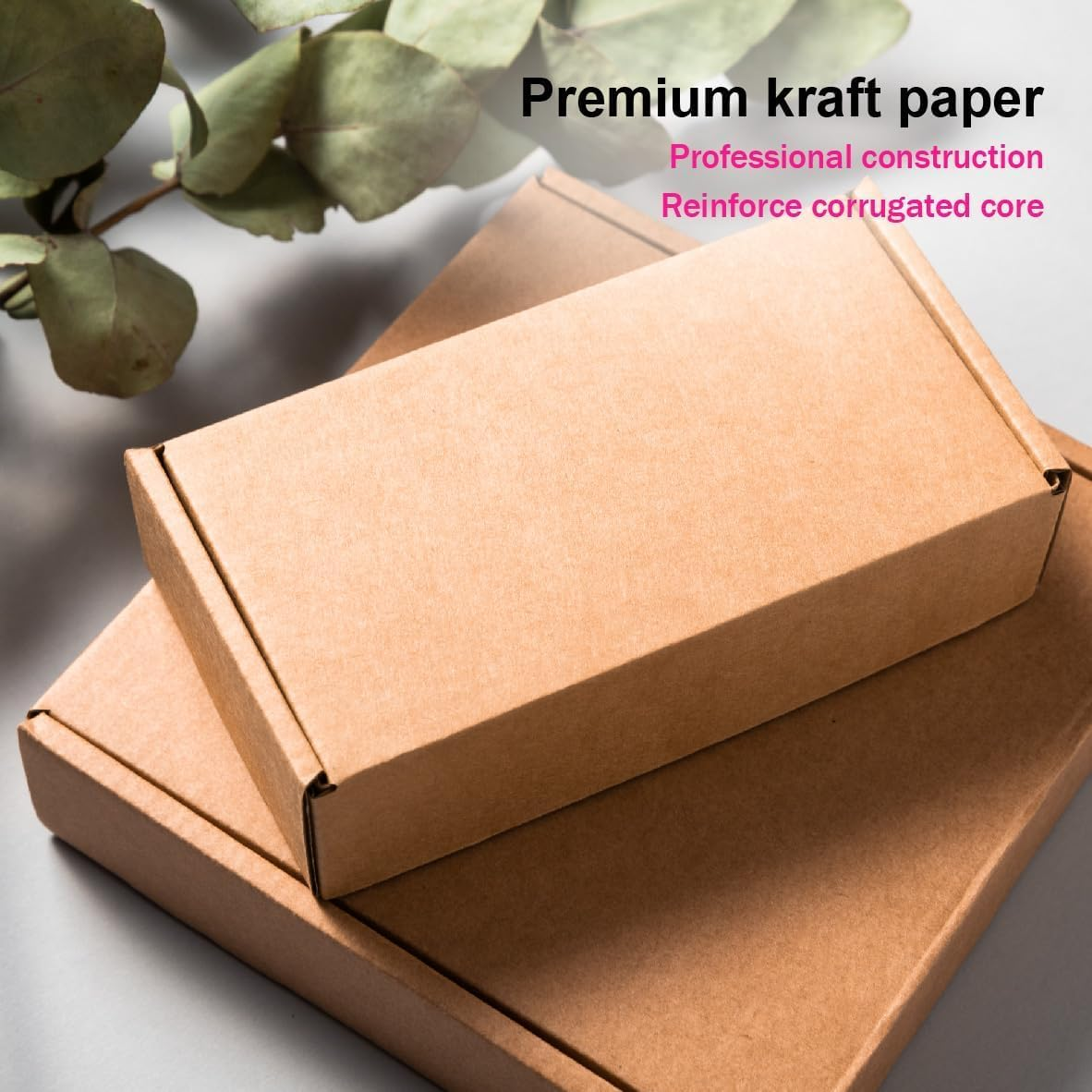 25 Pack Small Shipping Boxes - 9X6X2 Inch Kraft Corrugated Packaging for Jewelry, Gifts, Christmas or Bridal Proposal image number 4