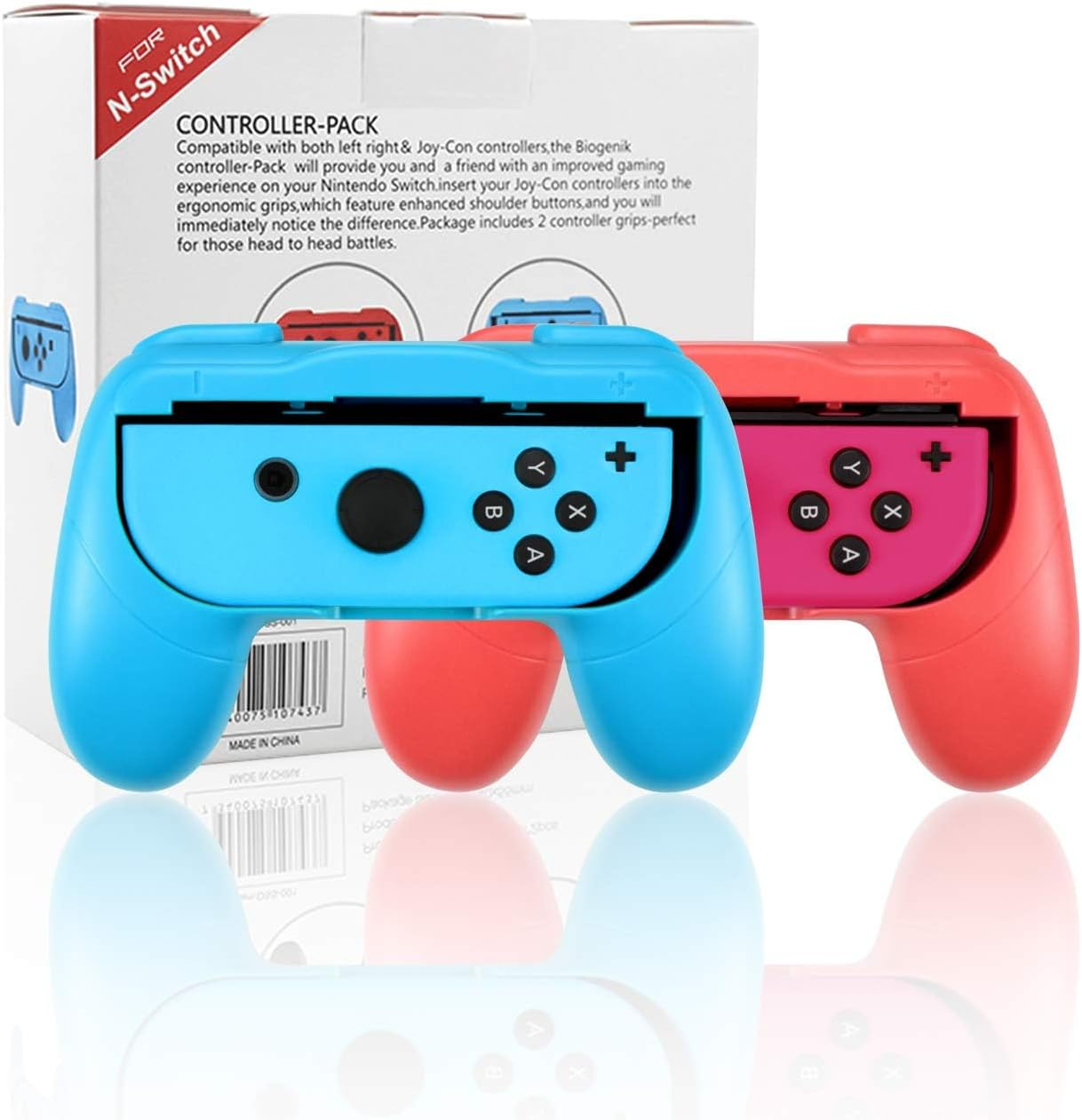 T Tersely Grips for Nintendo Switch Joycon Controller 2 Pack - Game Accessories Joy-Con Handheld Joystick Remote Control Holder Joy Con Kit| NOT for Switch 2 (Blue+Red) image number 4