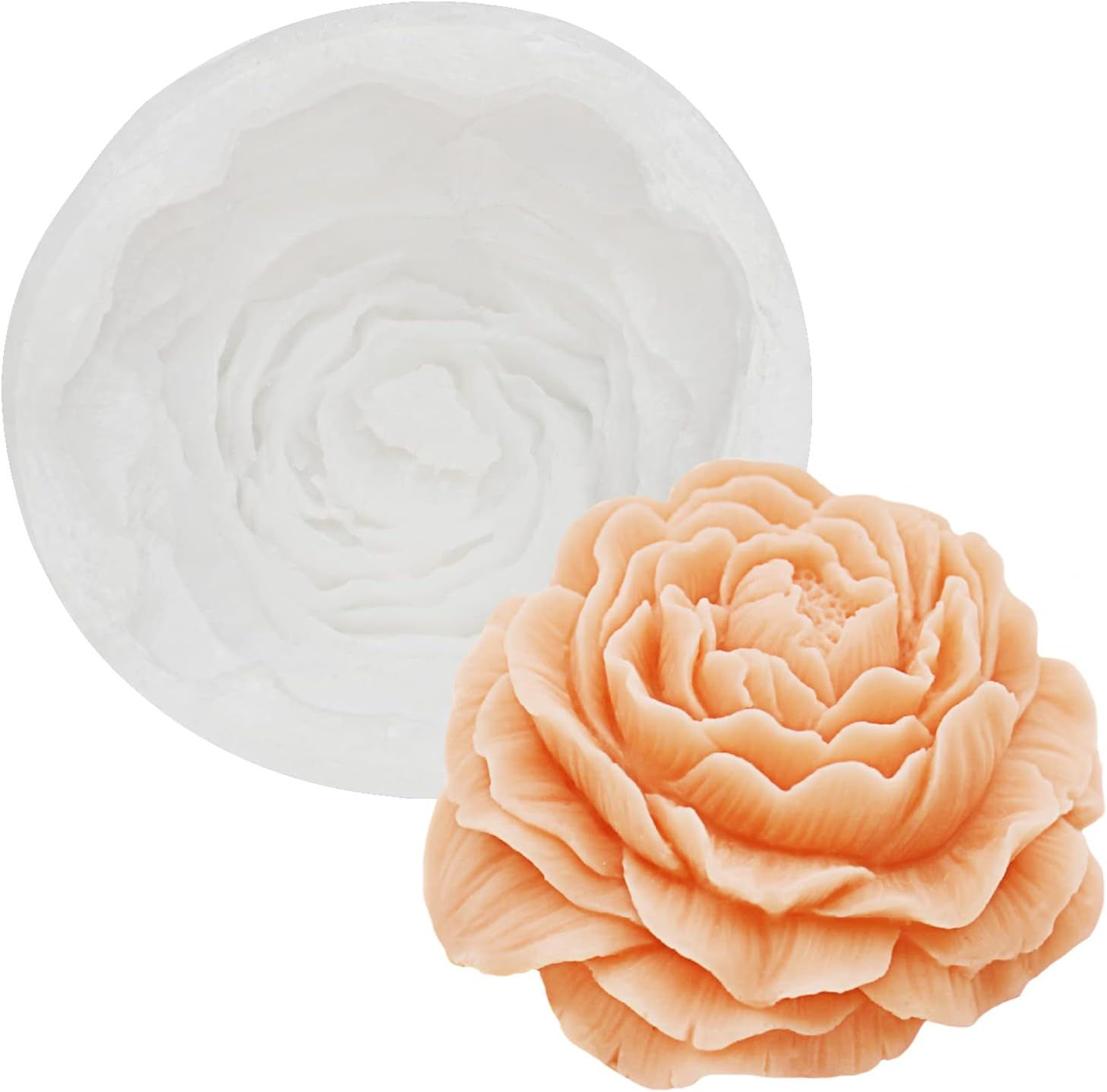 Flower Silicone Mold, Candle Molds, 3D Peony Candle Mould Soap Muffin Chocolate Wax Ice Epoxy Resin Mold DIY Mould for Craft Handmade Gift