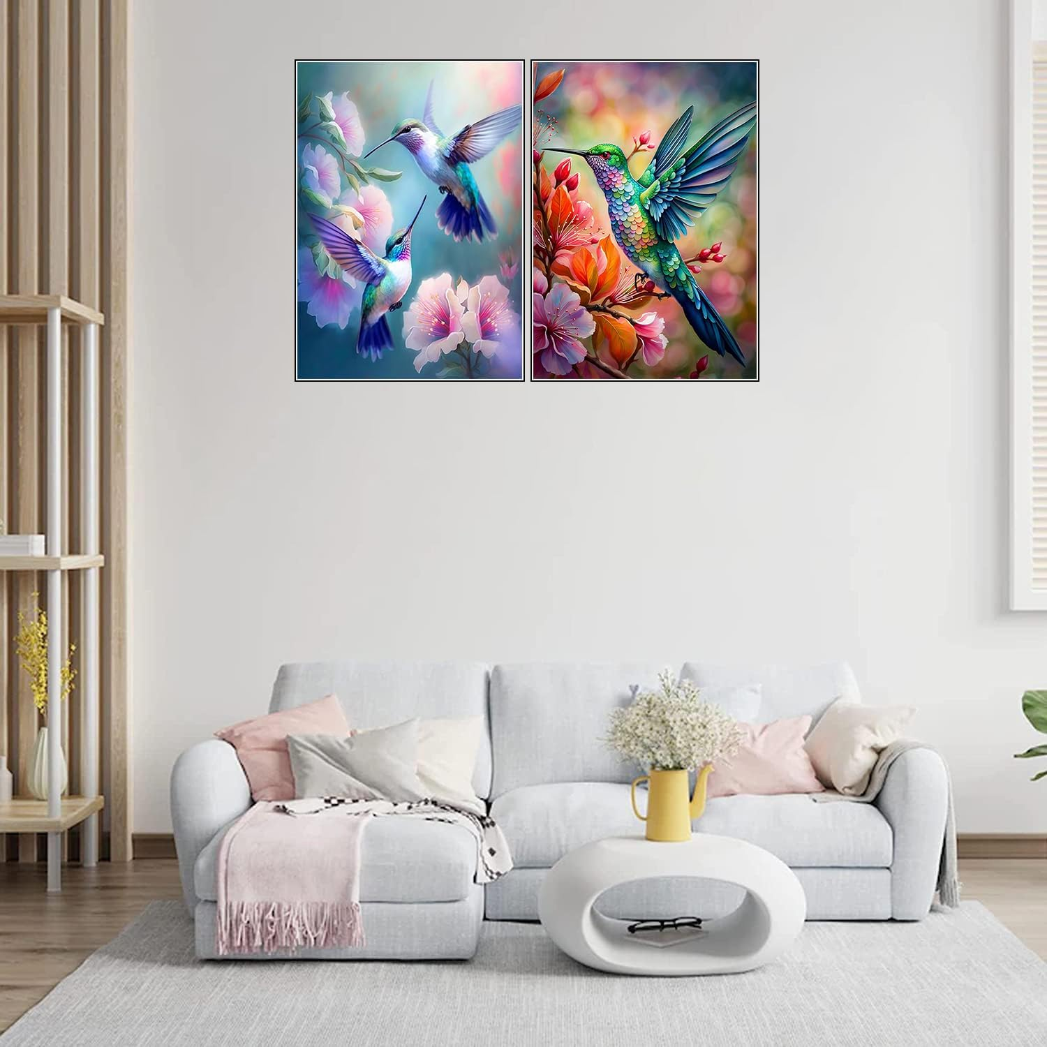 RYMILIE Diamond Painting Kits for Adults - 4 Pack Flowers and Hummingbirds DIY 5D Diamond Art Kits Full Drill Diamond Dots Paintings with Diamonds Gem Art and Crafts Home Decor 12X16Inch image number 5