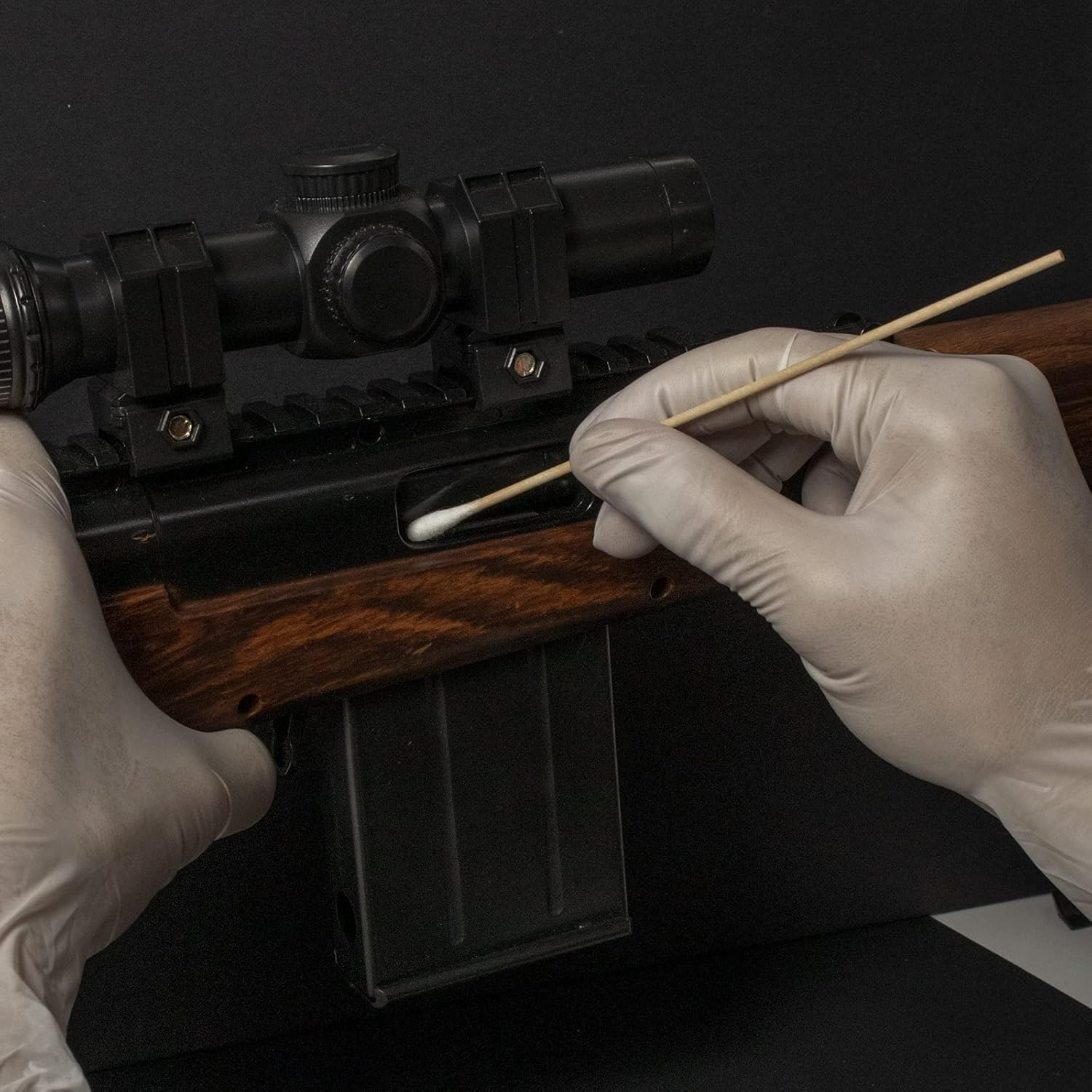 500/1000 Count 6'' Long Round/Pointed Cotton Swabs Durable Stem, Lint- Free Gun Cleaning Swabs Pure Cotton Tips for Gun Maintenance, Makeup, Pet Care, Equipment (Detailed Work) image number 2