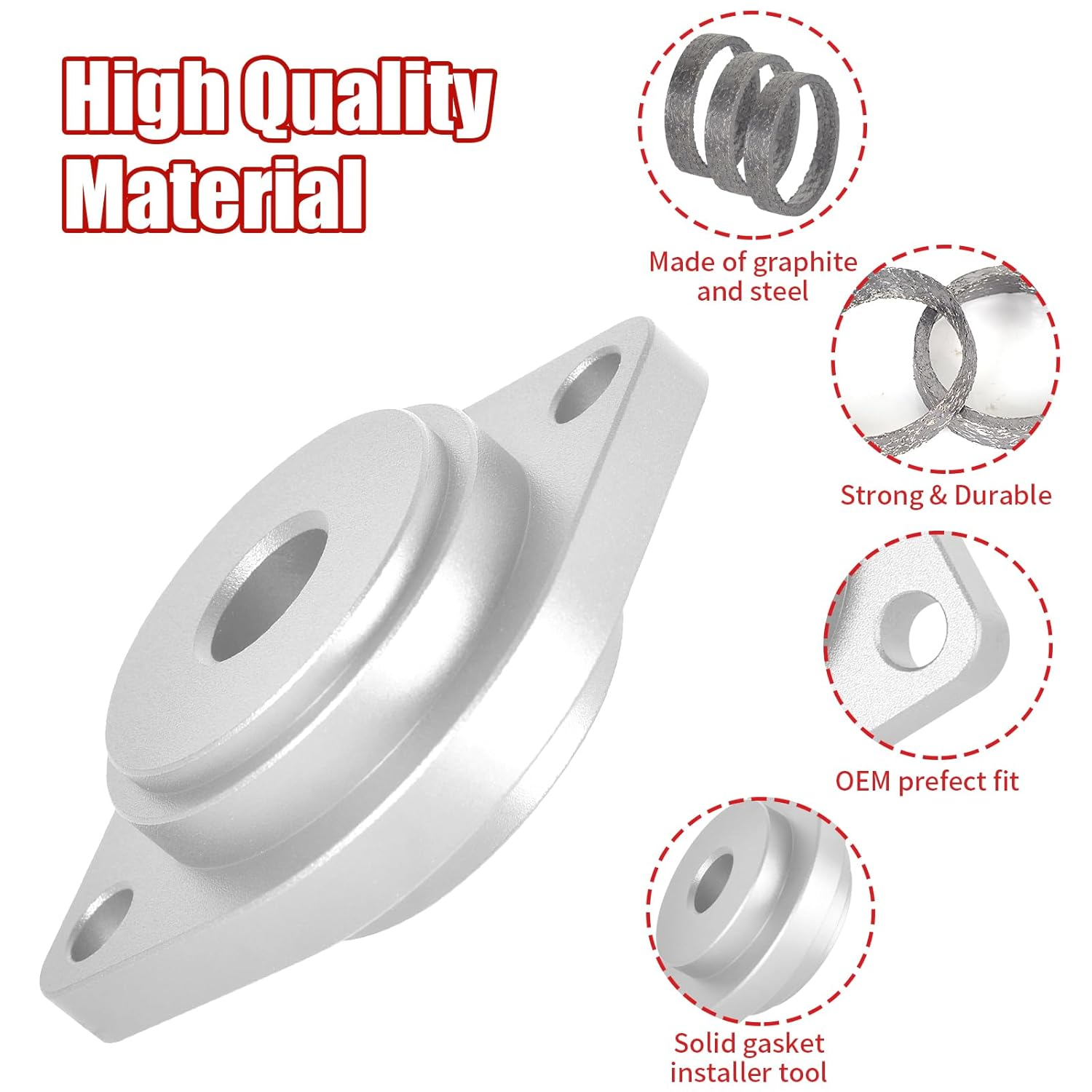 Harley Exhaust Gasket Seal Tool and Tapered Gasket - Red - Fits 1984-2023 Models (Silver) image number 3