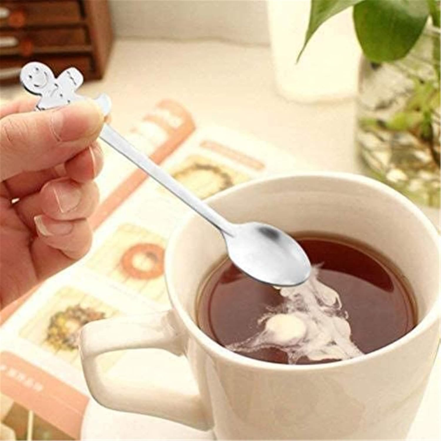 12 Pieces Creative Christmas Spoon Stainless Steel Coffee Spoon Christmas Stirring Spoon Tea Spoon Soup Spoon, 5 Inch image number 6