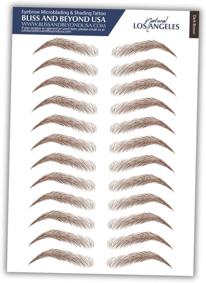 Bliss and beyond USA | Microblading & Shading Tattoo | a Combination of Hair Stoke and Powdered Brows | Non-Toxic | Vegan Friendly (Dramatic Hollywood, Brown)