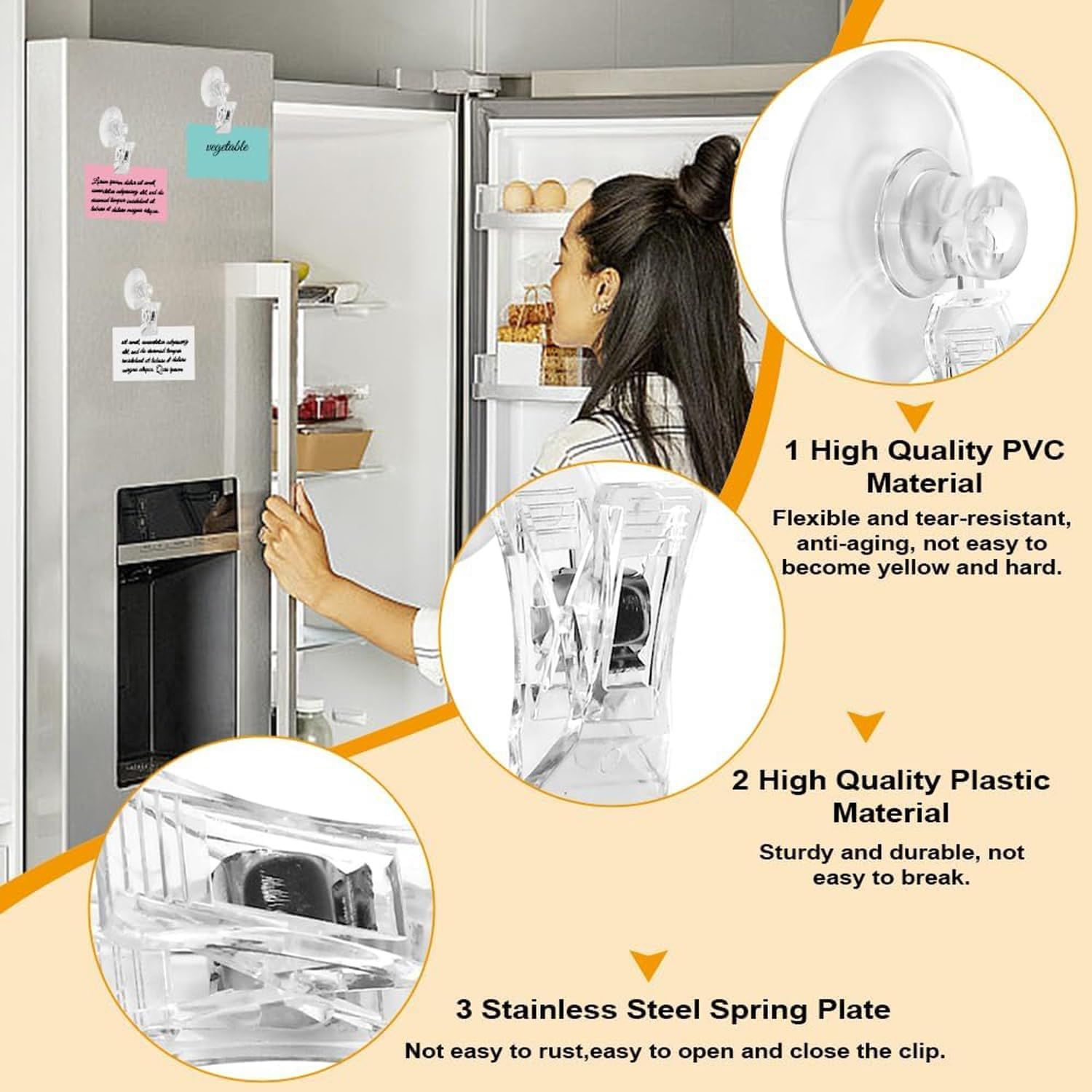 10 Pcs Aquarium Suction Cup Clips, Seaweed Clips, Aquarium Plant Cup Clips, round PVC Suction Cup Clips for Windows, Glass, Wall, Aquarium image number 5