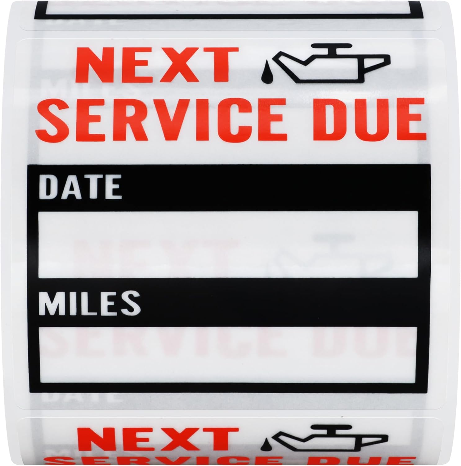 Hybsk 200Pcs Service Stickers Transparent Car Oil Change/Service Reminder Stickers 2X2 Inch Waterproof Clear PET Oil Change Stickers (Black)