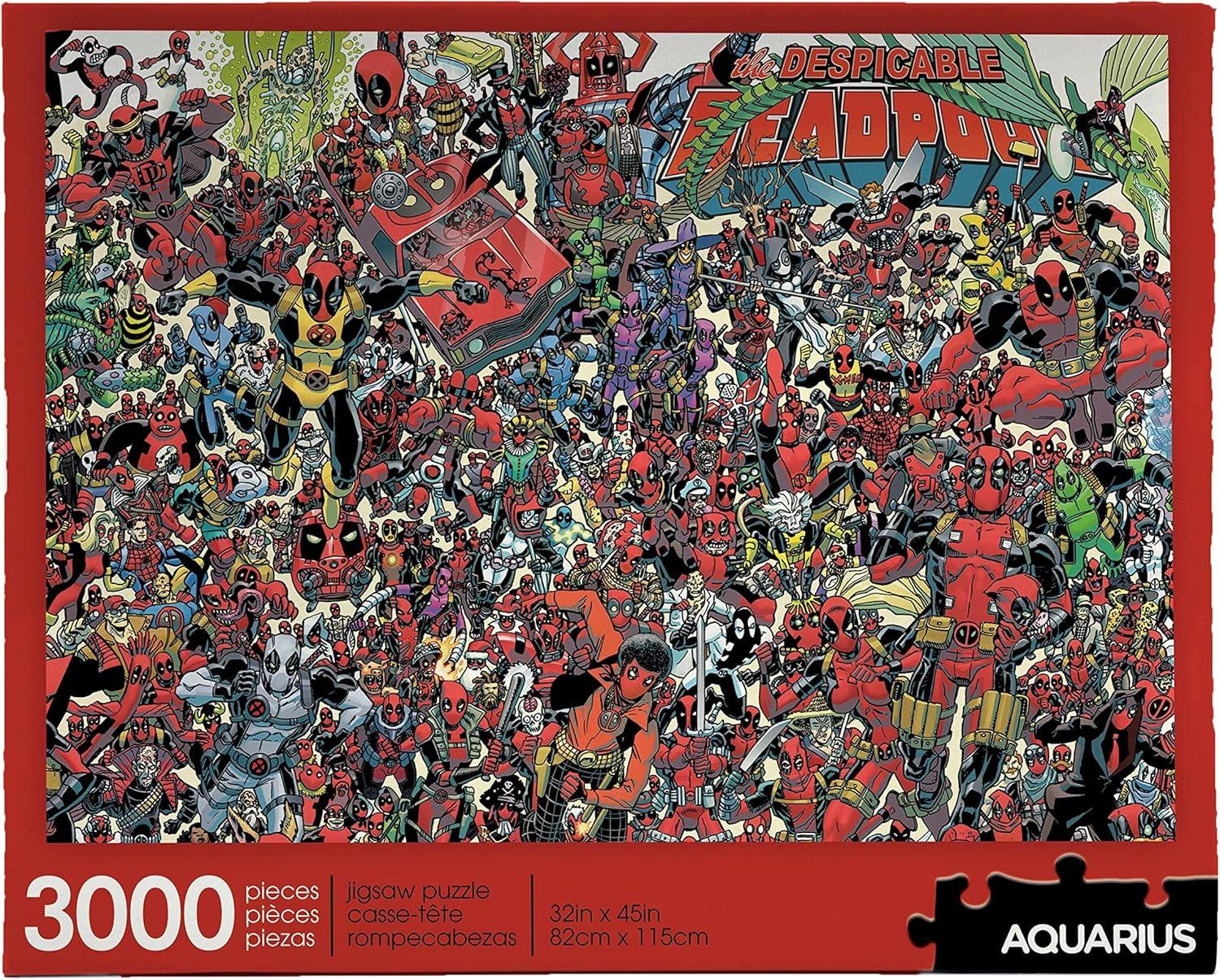 AQUARIUS Marvel Puzzle Deadpool (3000 Piece Jigsaw Puzzle) - Officially Licensed Marvel Merchandise & Collectibles - Glare Free - Precision Fit - 32 X 45 Inches, Multicolor