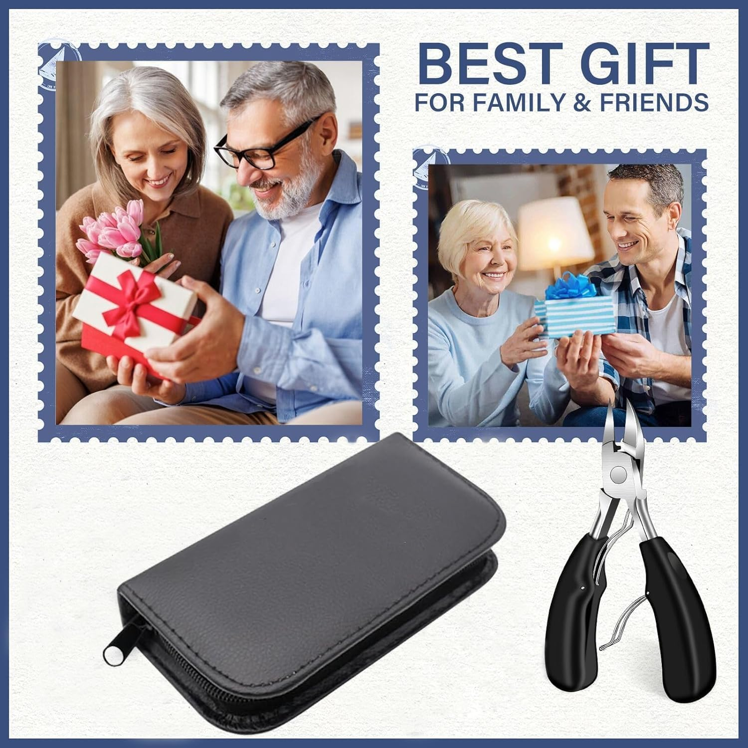 10-Piece Nail Clipper Set-Heavy Duty for Thick/Ingrown Nails,304 Stainless Steel,Ergonomic Handle,Pu Storage Case - Family &Travel Use image number 5