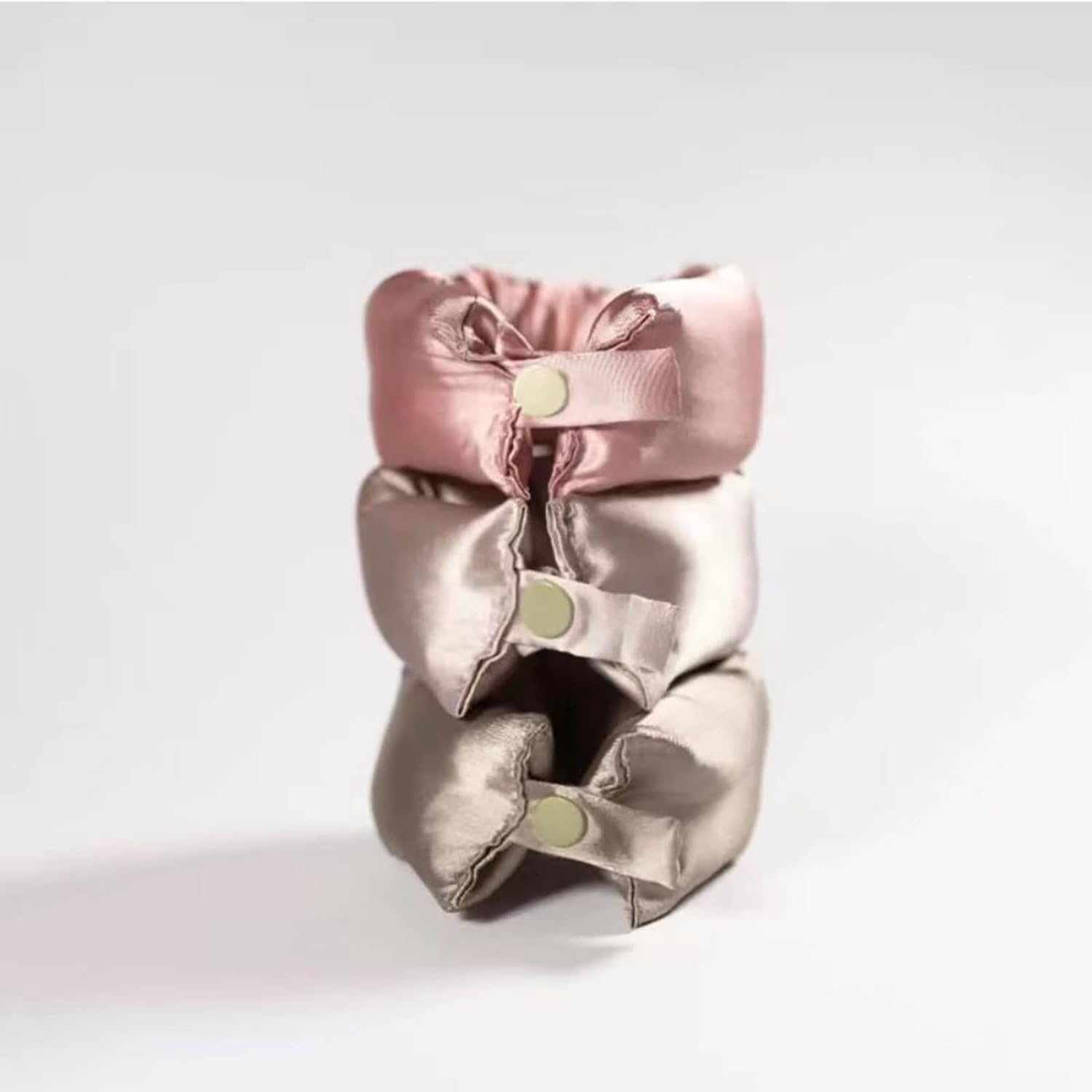 4PCS New Satin Heatless Hair Curler 2 Set, Rollers for Curls with Caps, Soft Curling Rod Headband Long Hair, Set Sleep in Overnight (Gold) image number 4