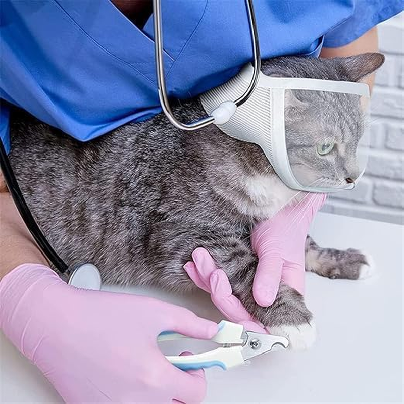 Transparent PVC Mesh Cat Face Guard, Cat Muzzle, S Size image number 4