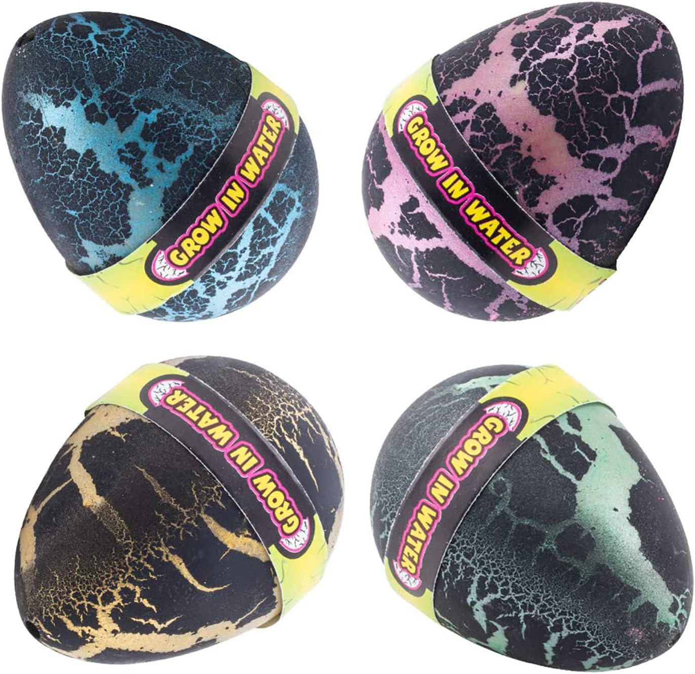 Hatching Grow Dinosaur Toys, 4 Pack Large Size Crack Growing Dinosaur Egg That Hatch in Water Easter Dino Eggs for Science Educational Party Supplies Birthday Gifts Kids Boys Girls image number 1