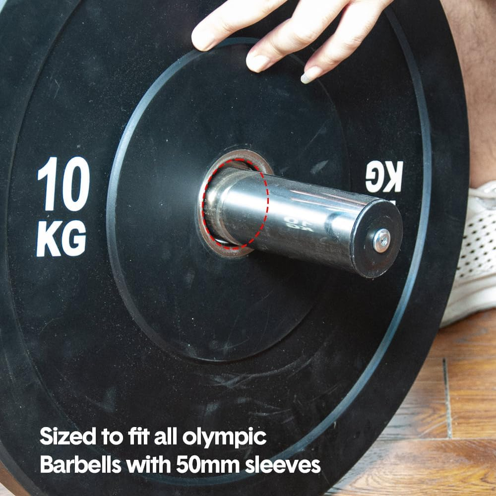 ALSTON 2 Pack 10Kg Bumper Plates 2 Inch Olympic Weight Discs Rubber Barbell Plates, with Stainless Steel Inserts Strength Training Weightlifting Home Gym Fitness image number 4