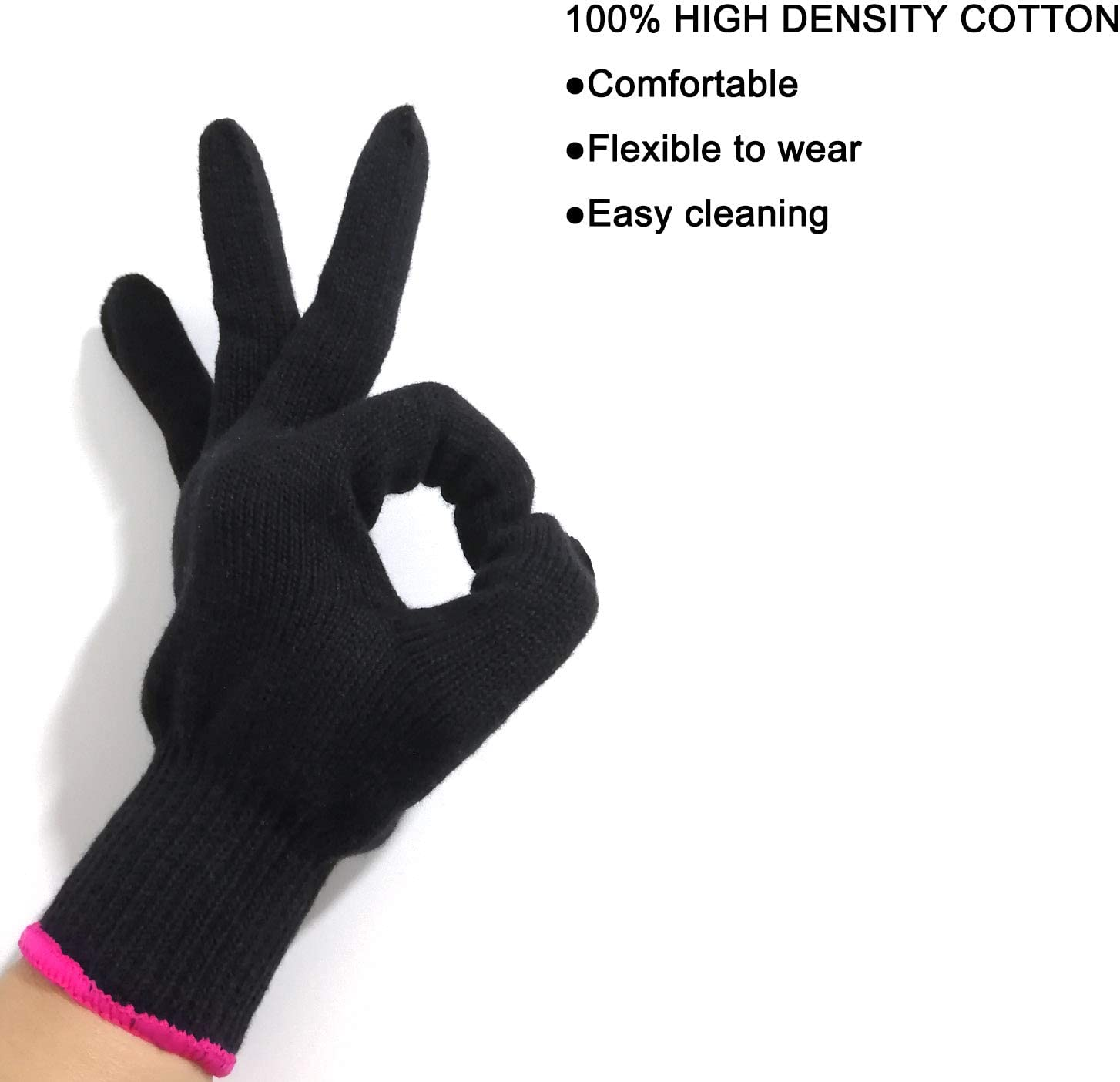 Lessmon 2 Professional Heat Resistant Gloves for Hair Styling Heat Blocking for Curling, Flat Iron and Curling Wand Suitable for Left and Right Hands image number 3
