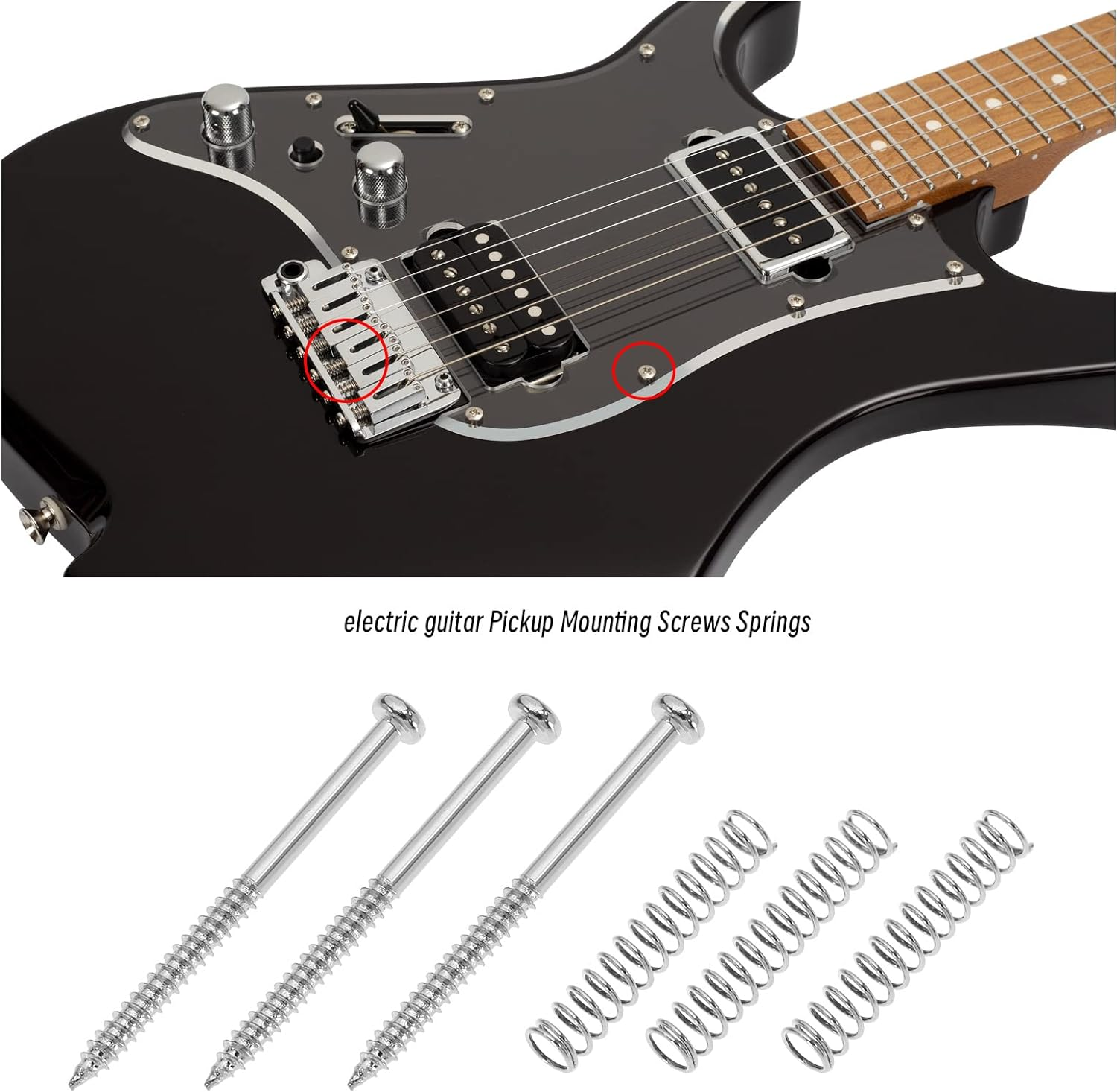 Ecsing 20 Sets Pickup Mounting Screws Pickup Springs Kit for Electric Guitar Musical Instruments Replacement Accessories Silver