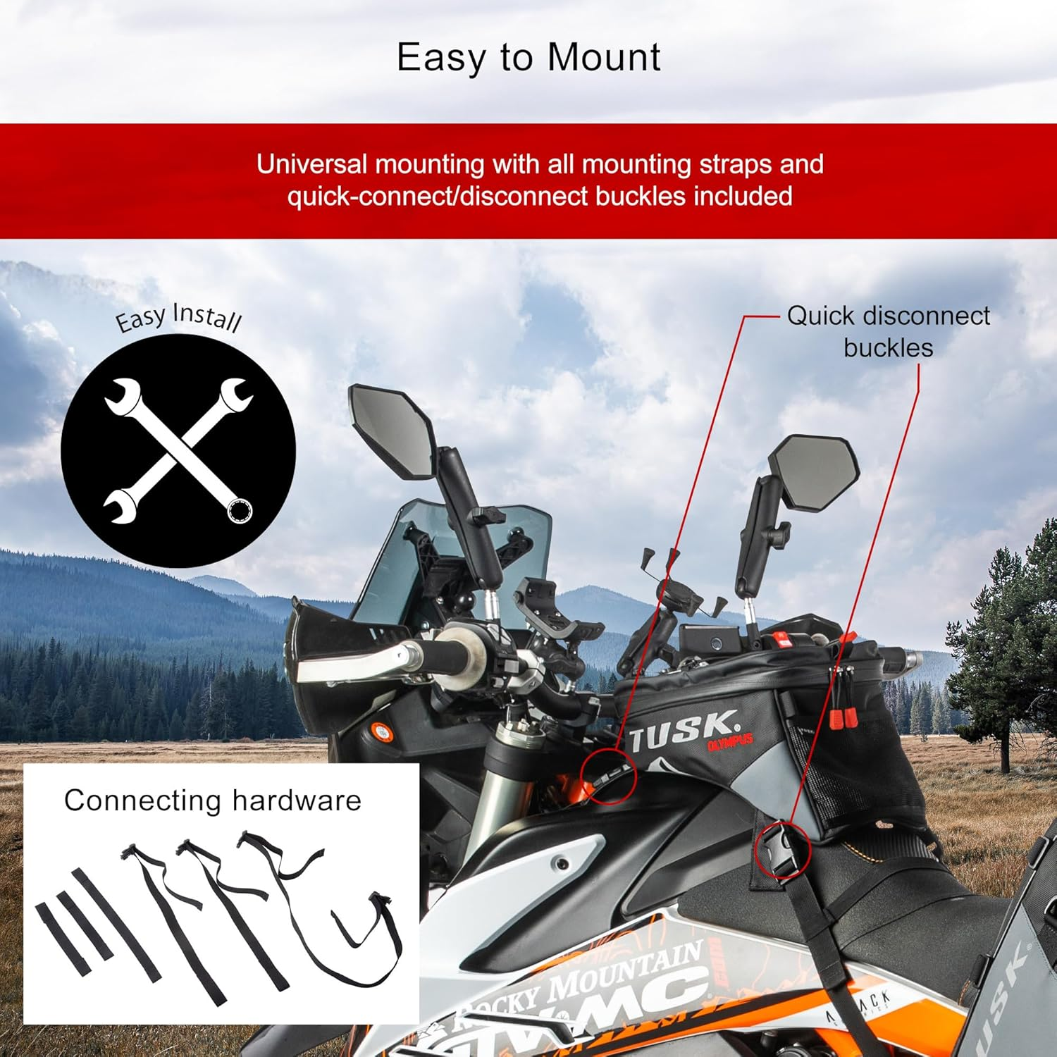 Tusk Olympus Tank Bag Small Black/Tan image number 4