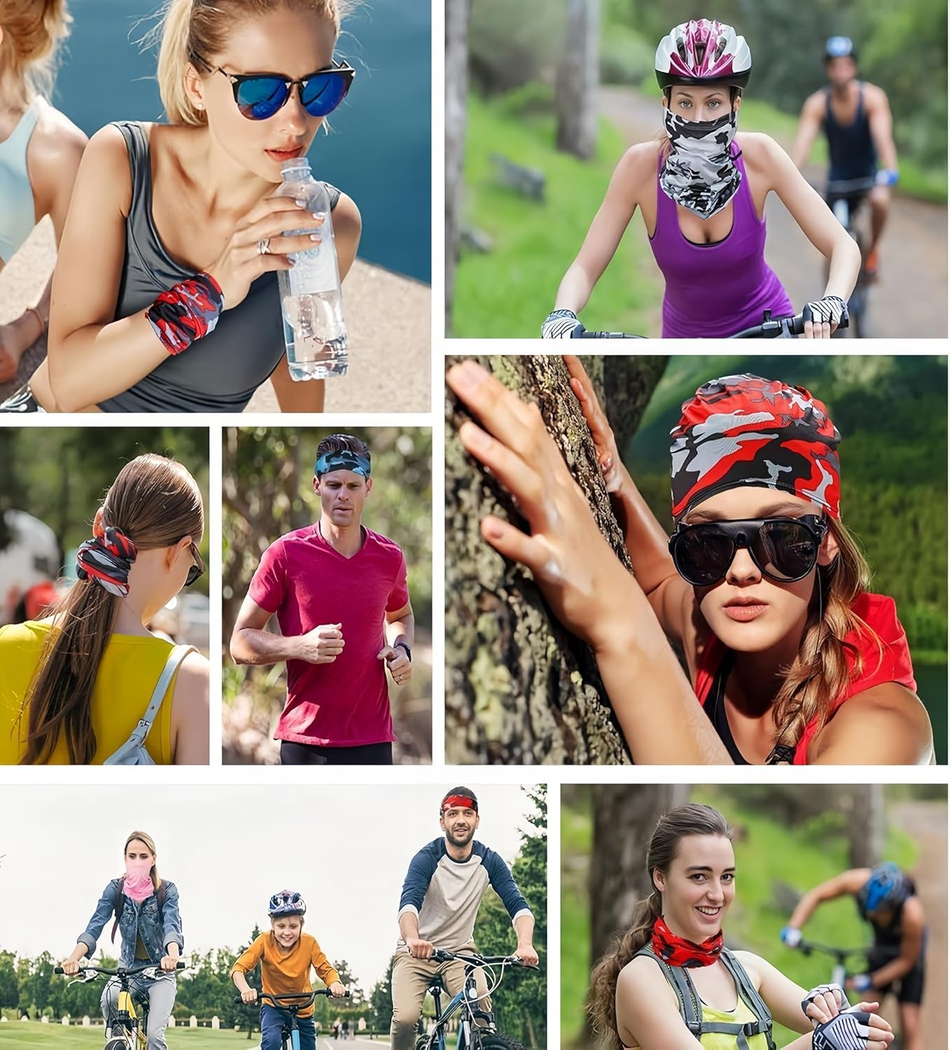 YBVABE Neck Gaiter, Multifunction Headwear Bandana Face Masks, Elastic Ice Silk Outdoor Tube Scarf, UV Resistance Cooling Breathable Face Cover Scarf for Men Women Sports - Cycling Hiking Fishing image number 4