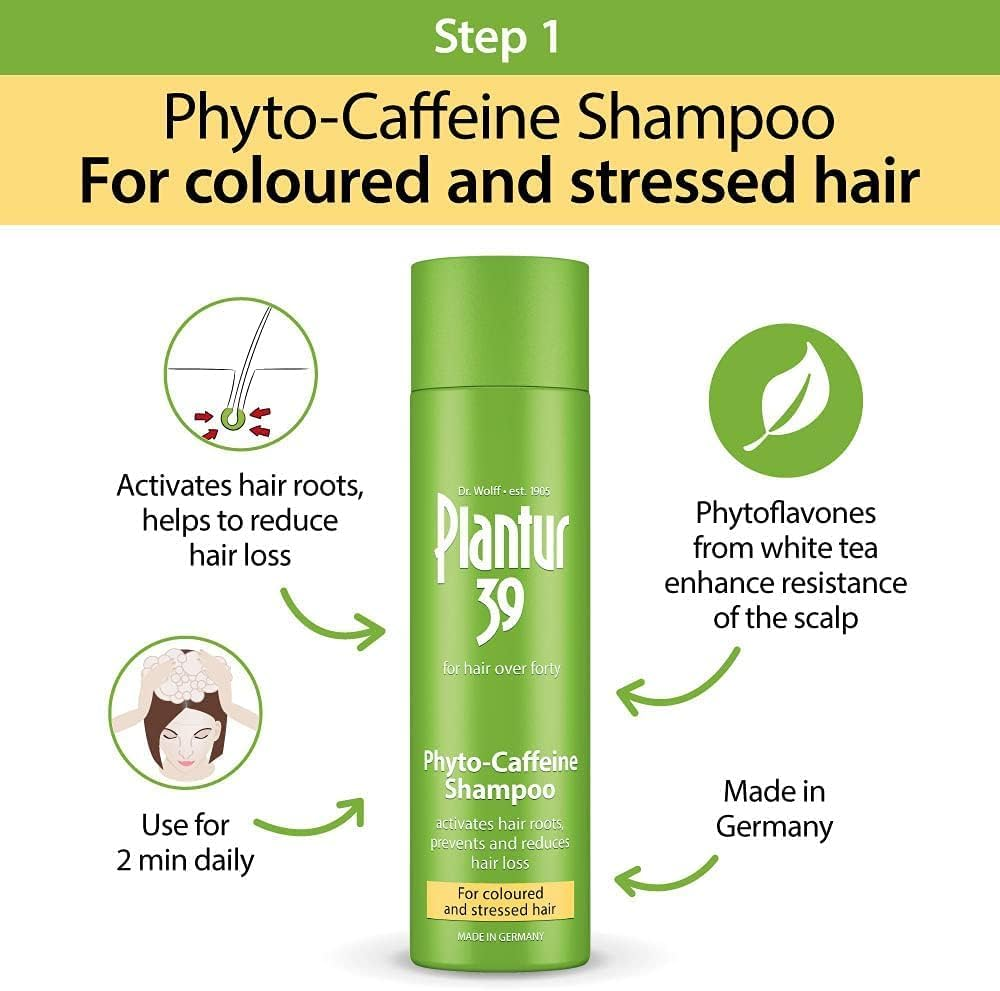 Plantur 39 Caffeine Shampoo Conditioner and Tonic | for Coloured and Stressed Hair | Unique Formula Supports Hair Growth | 250Ml Shampoo | 150Ml Conditioner | 200Ml Tonic image number 2