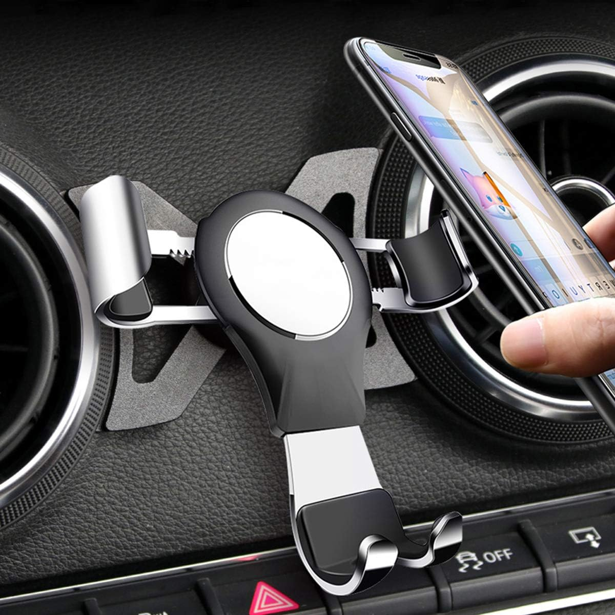 Phone Holder for Audi A3, 360&deg; Rotation Gravity Auto Lock Stable No Jitter Easy Mount Aluminum Alloy Vehicle Mobile Phone Stand Mount for Audi A3 / S3 2014-2019 image number 2