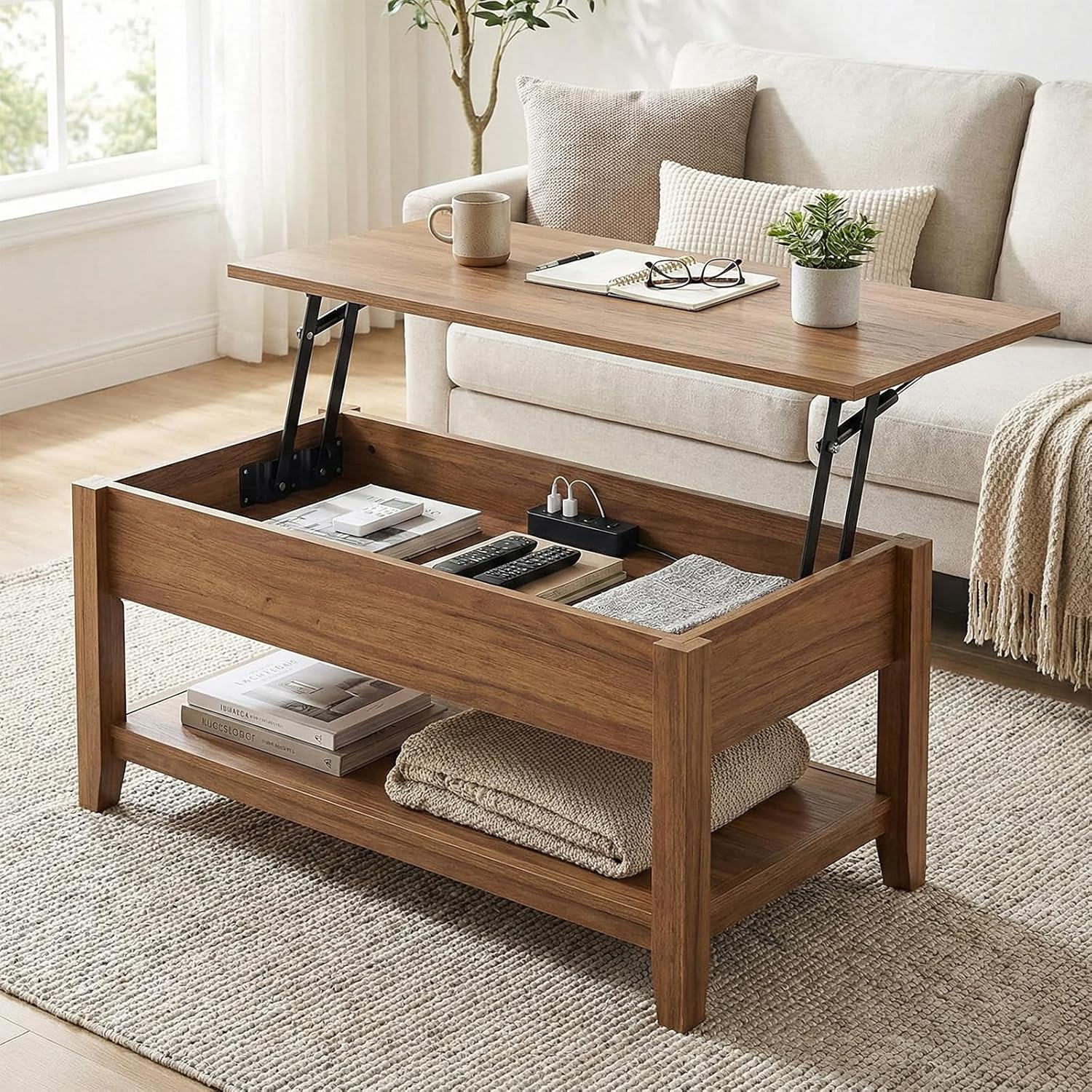 AIWFL 2Pcs Folding Lift up Top Table Hinges Coffee Table Lifting Frame Gas Hydraulic Hinge Hardware Mechanism Spring Hinge for Desk Cabinet Coffee Table image number 4