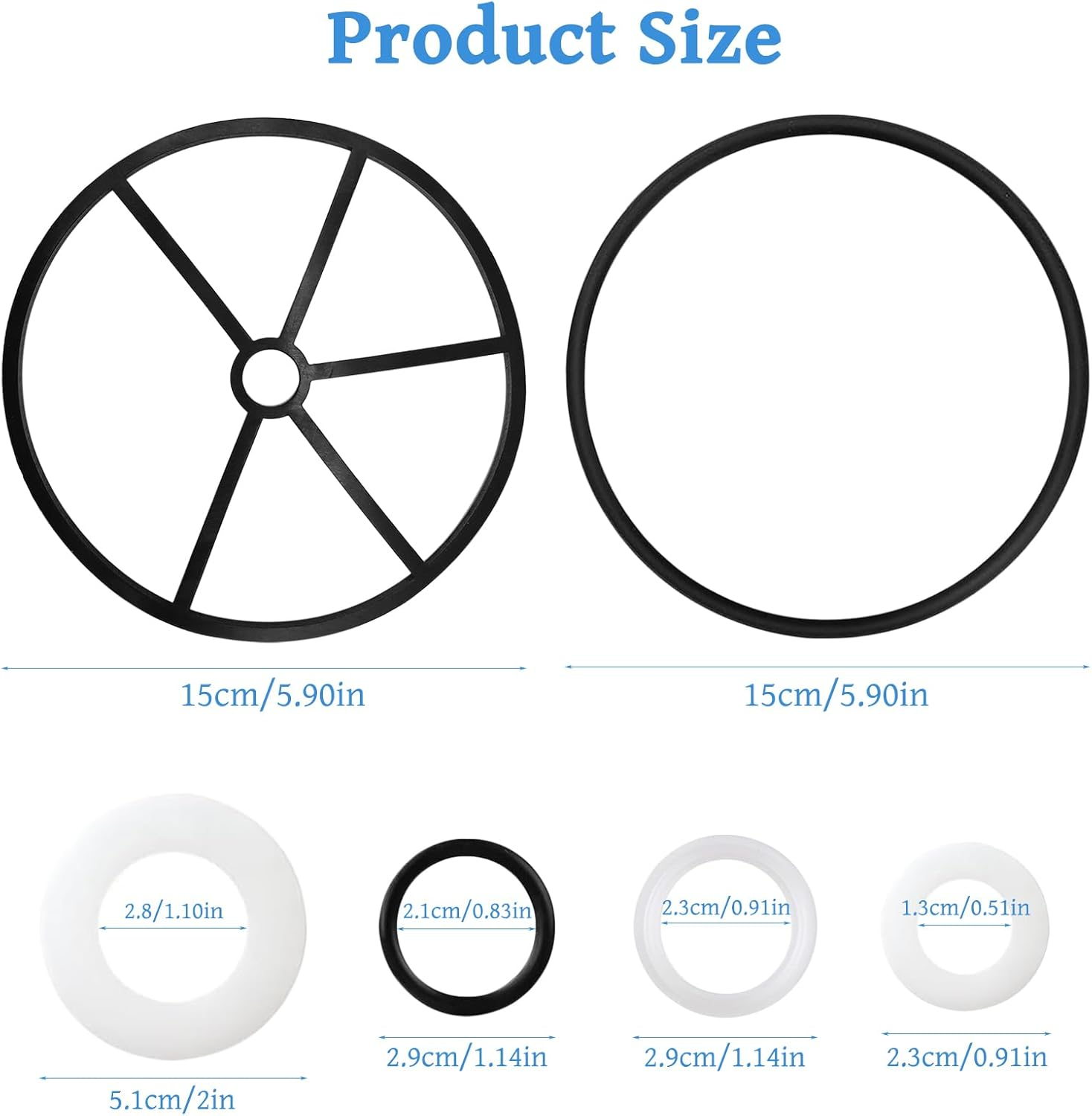 Replacement Sealing Ring Pool Pump, Bestway Flowclear Seal for Sand Filter System 6-Way Valve Rubber Pool Seal Flowclear Replacement Parts Compatible with Hayward Vario-Flo XL Valve Filter image number 5