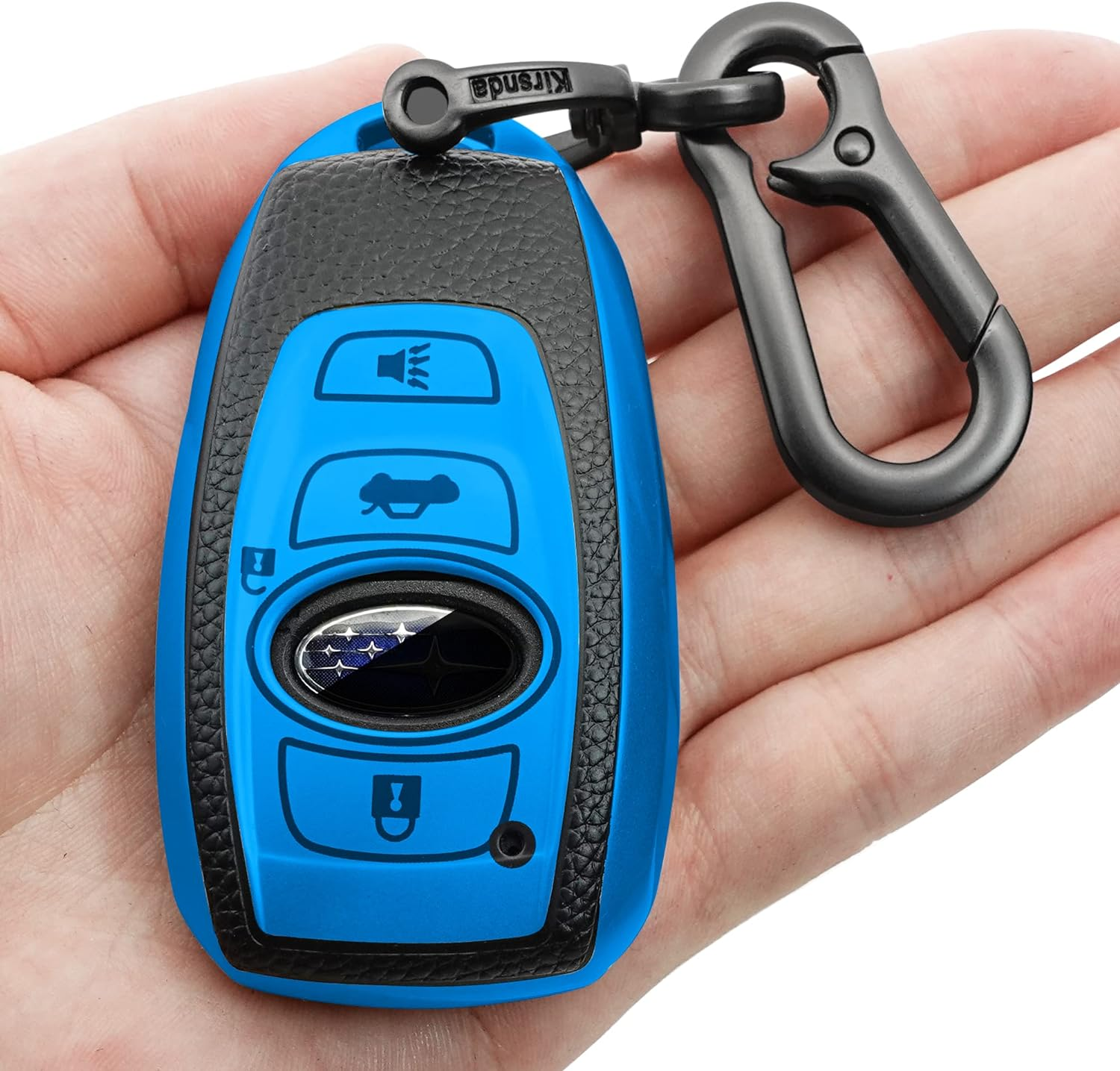 For Subaru Key Fob Cover Case with Keychain,Texture Soft TPU Key Case/Skin, Blue