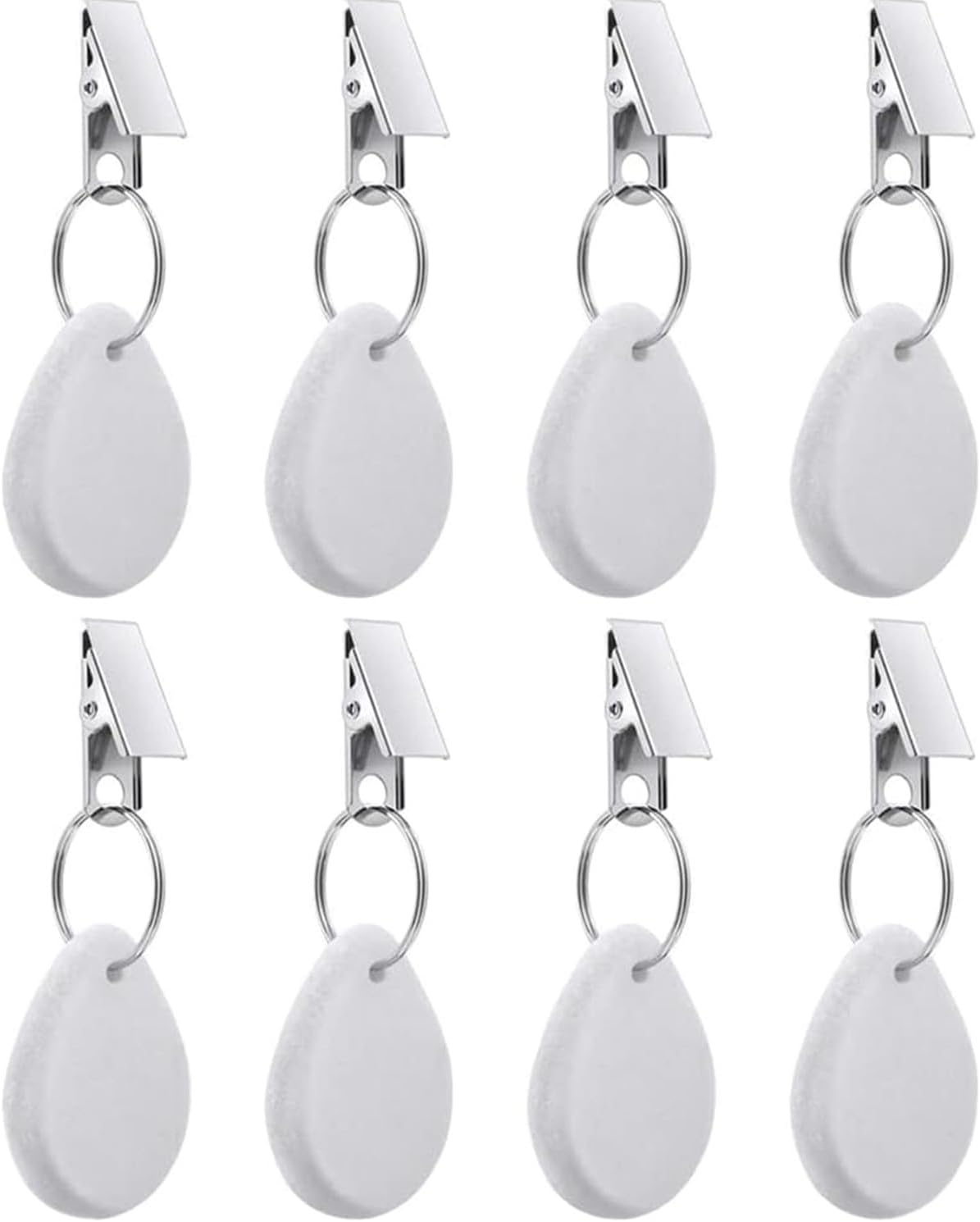 Tablecloth Weights Hangers,8 Pcs Tear Drop Marble Tablecover Weights, Tablecloth Pendant Stone Table Cover Weights with Metal Clips for Outdoor Party Picnic Table Decoration (Grey)