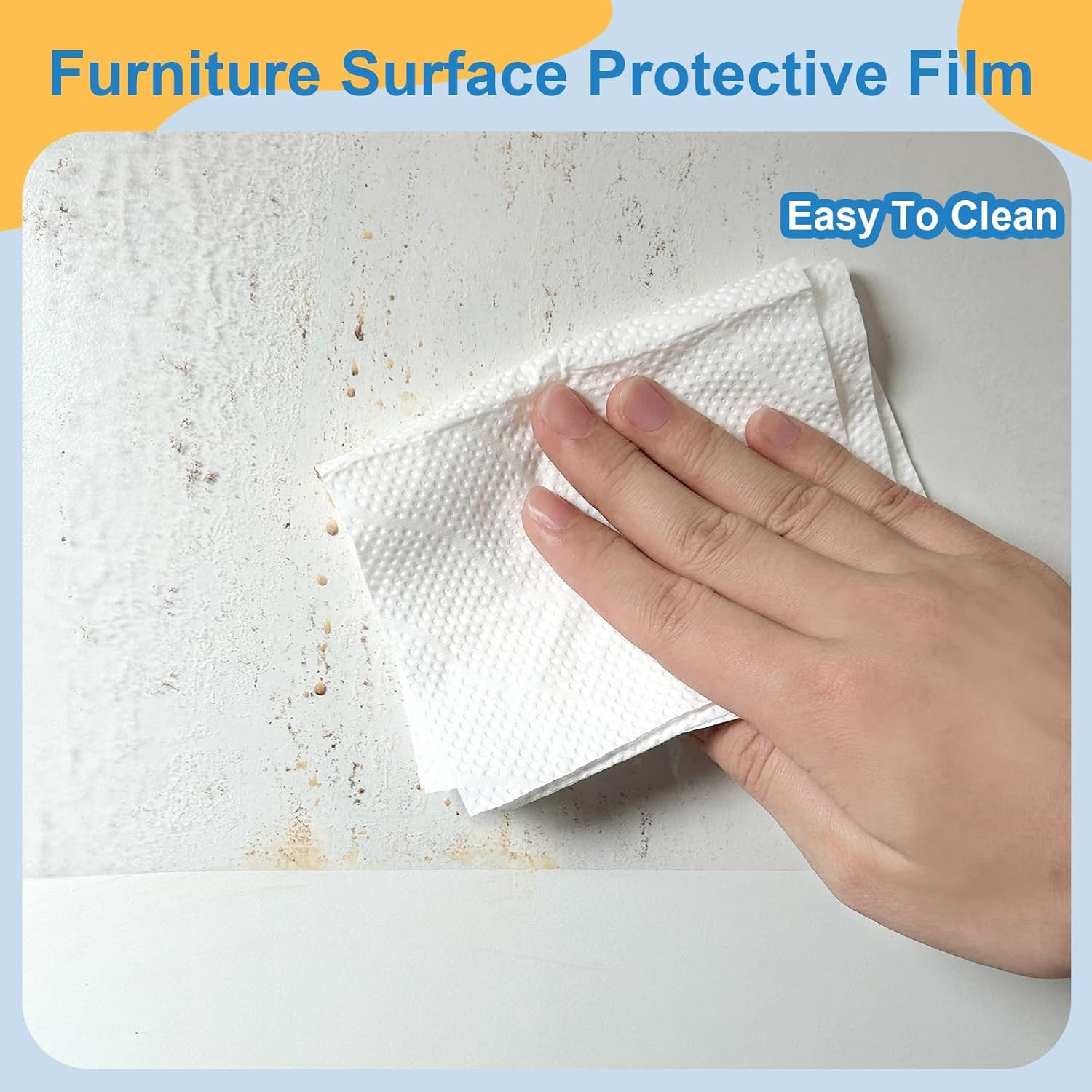 2Pcs Electrostatic Wall Protective Film Set with Film Cutter, Clear Wall Protector Removable Contact Paper,Transparent Static Cling Splash Guard Film for Furniture Chair Back Door 6.56 FT