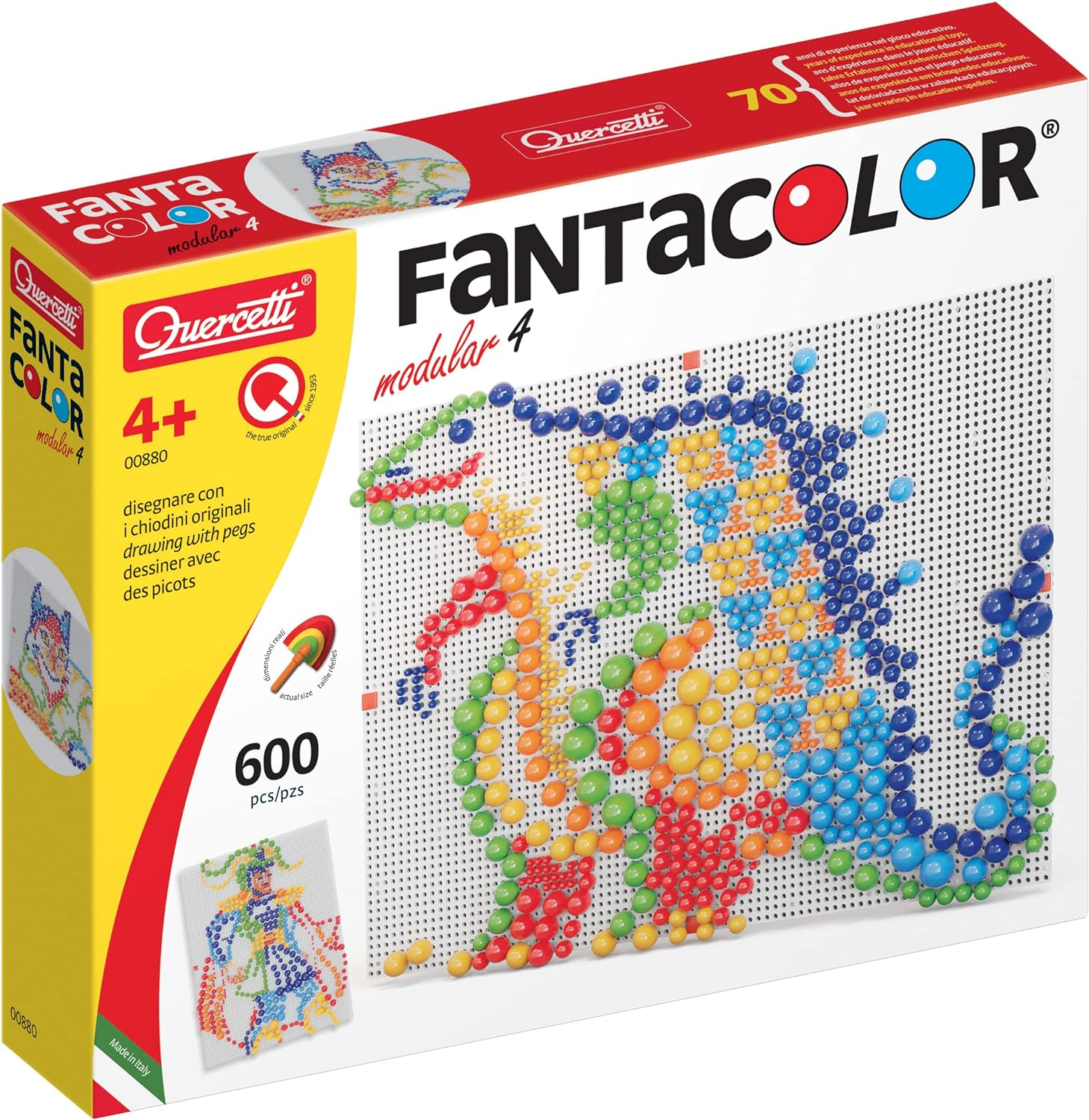 QUERCETTI 0880 Quercetti-0880 Fantacolor Modular 4-Kids' Mosaic Kits-Steam Toy image number 1