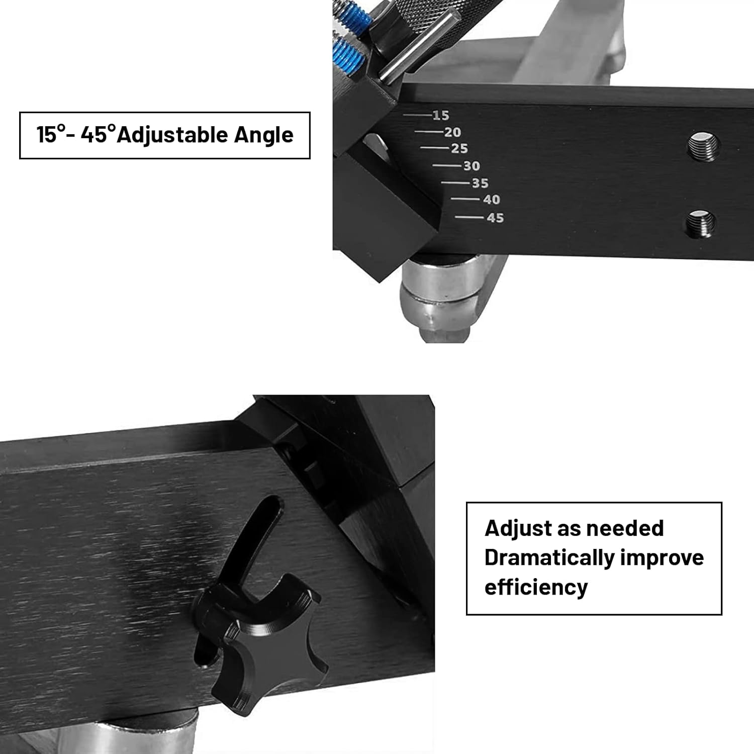 Lawn Mower Blade Sharpener Adjustable 15&deg;-45&deg; for Straight and Standard Lawnmower Blades Ergonomic Home & Commercial Sharpening Balancer Bracket (Black,5005) image number 1