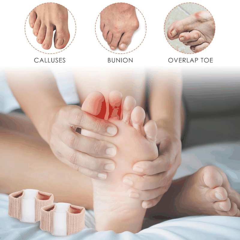 2PCS Gel Toe Separators Silicone Toe Spacers Fabric Lining Bunion Correctors Breathable Toe Straightener for Women Men Overlapping Toes Relieve Foot Pain image number 3