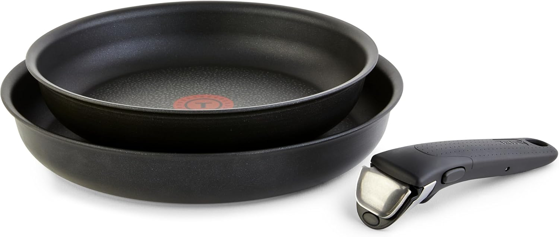 T-FAL Ingenio Nonstick 3 Piece Fry Pan Set Induction Stackable, Detachable Handle, Removable Handle, RV Cookware, Cookware, Pots and Pans, Oven, Broil, Dishwasher Safe Black image number 3