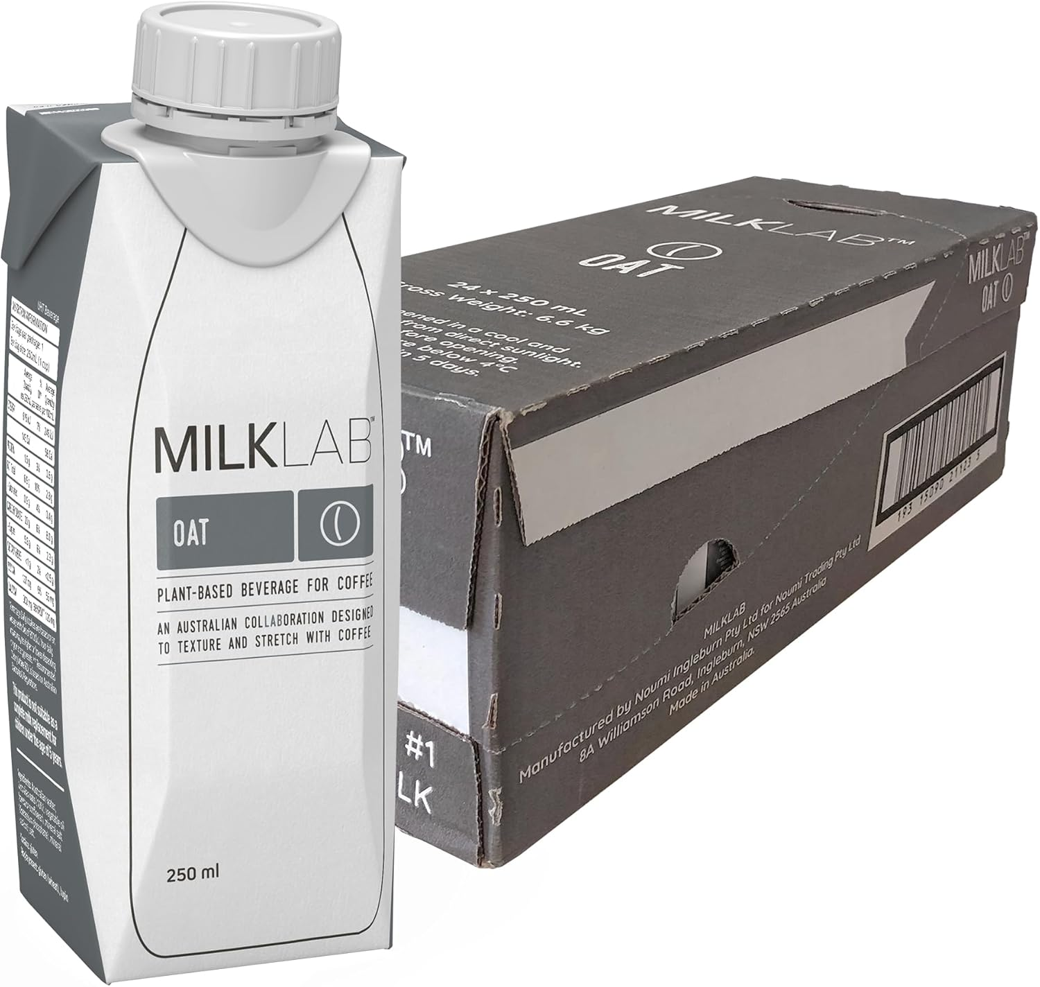 MILKLAB Almond Milk 24 X 250Ml Barista Milk for Coffee, Latte & Espresso, Dairy Free, Plant Based, Vegan