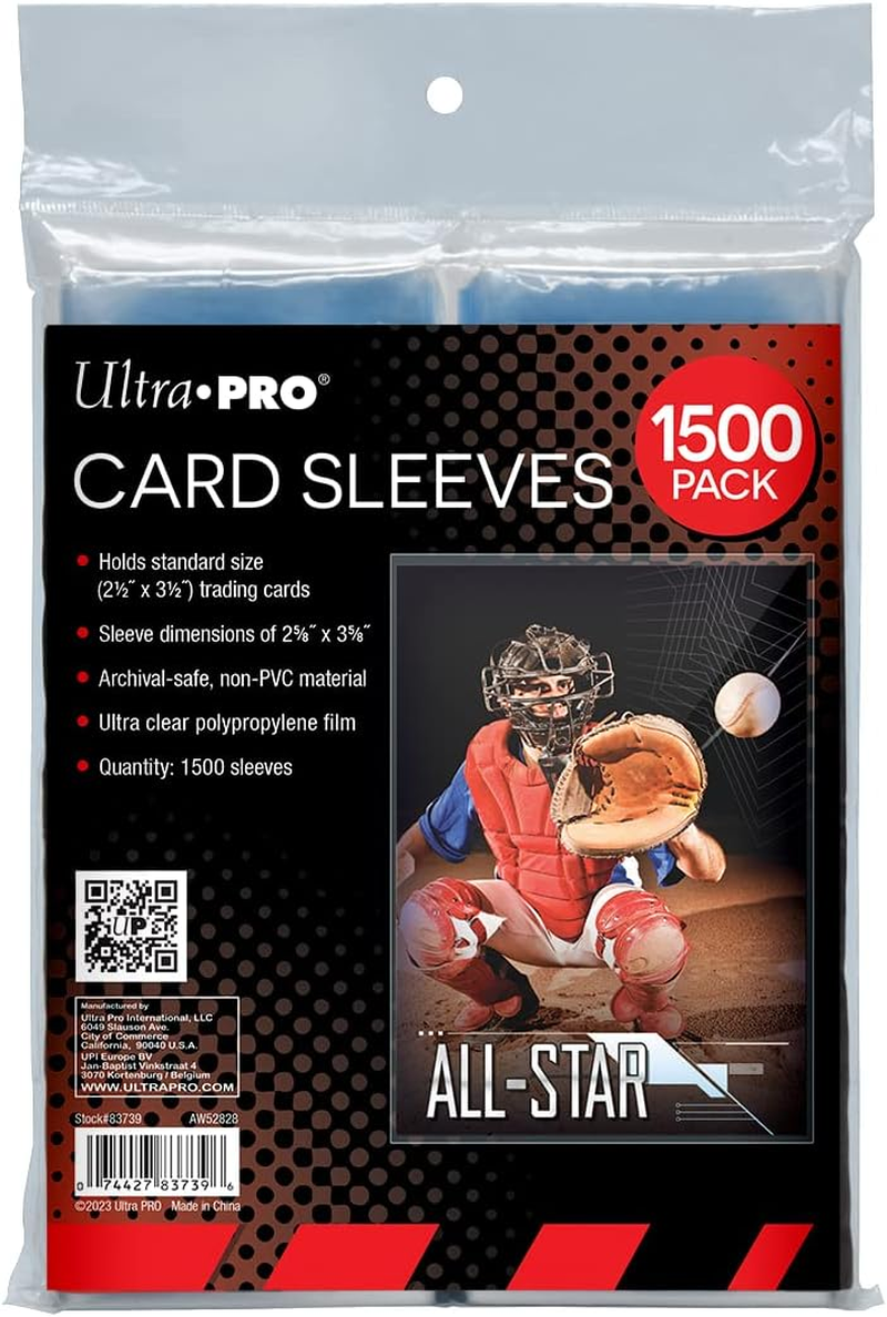 Ultra PRO Clear Card Sleeves for Standard Size Trading Cards Measuring 2.5" X 3.5" (500 Count Pack) image number 1
