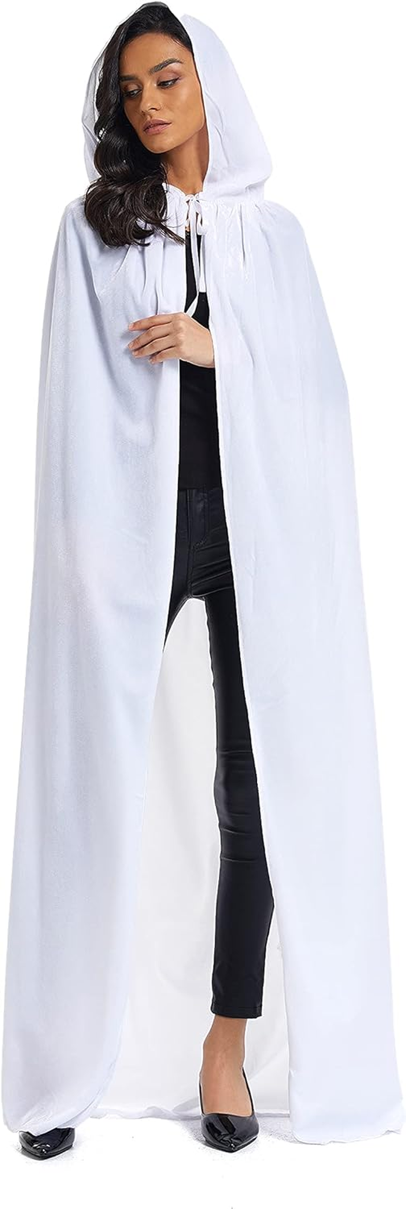 Velvet Cloak, Adult Hooded Cloak Velvet Cape Halloween Witch Costume for Men and Women Cosplay Costumes 59Inch image number 5